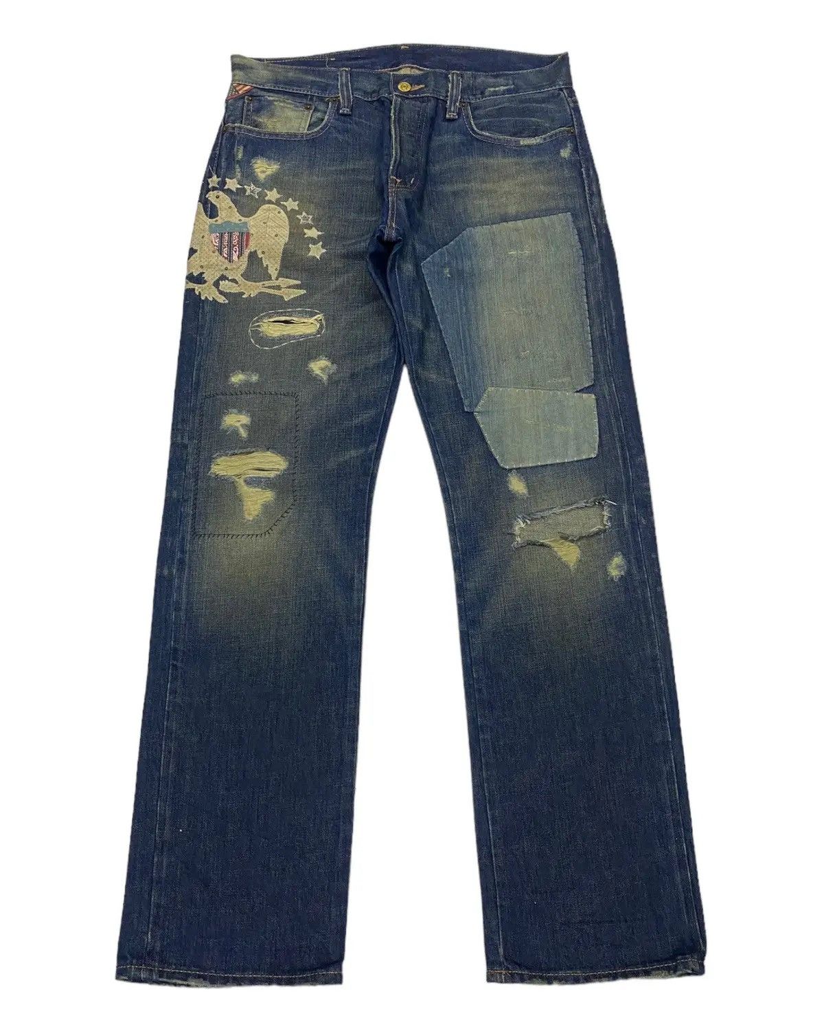 Polo Ralph Lauren OG🔥RALPH LAUREN DENIM & SUPPLY PATCHWORK DENIM JEANS Size US 34 / EU 50 - 2 Thumbnail