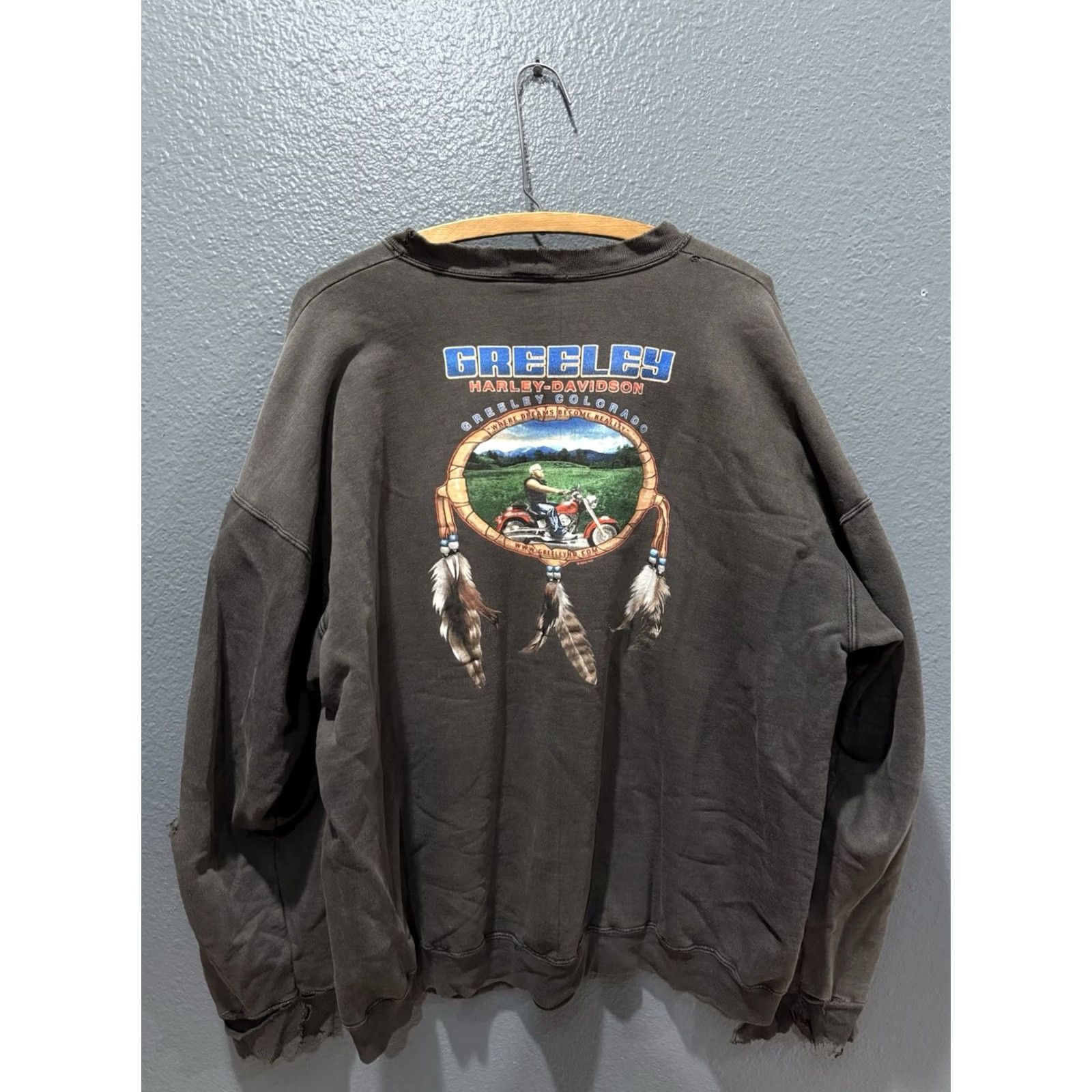 Harley Davidson VINTAGE Harley Davidson Motorcycles Sweatshirt Men XL Black Cotton Distressed Pullover Size XL Women? No. Size US XL / EU 56 / 4 - 5 Thumbnail