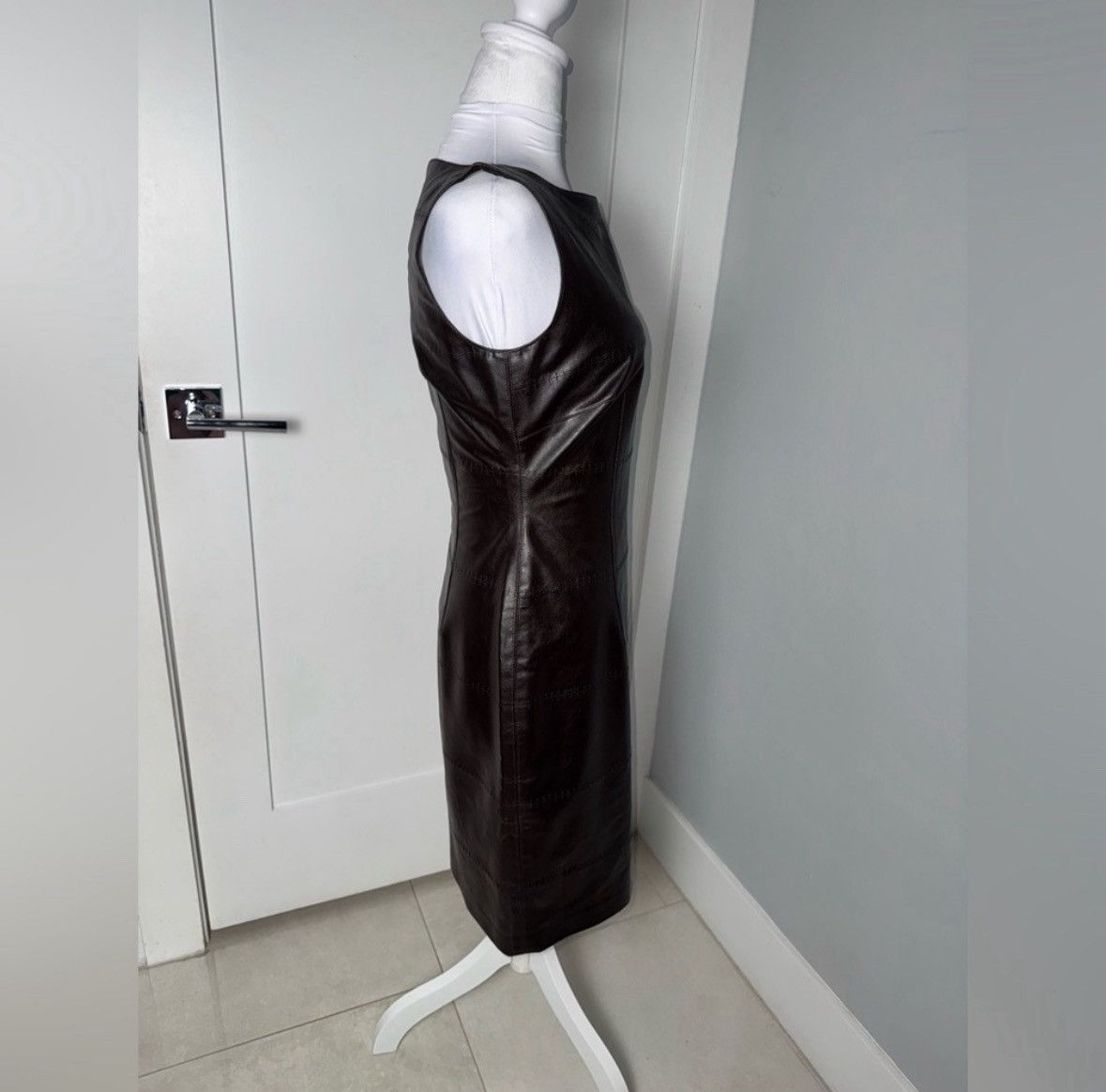 Other David Meister Brown Leather Sheath Dress/Size 4 Size S / US 4 / IT 40 - 5 Thumbnail