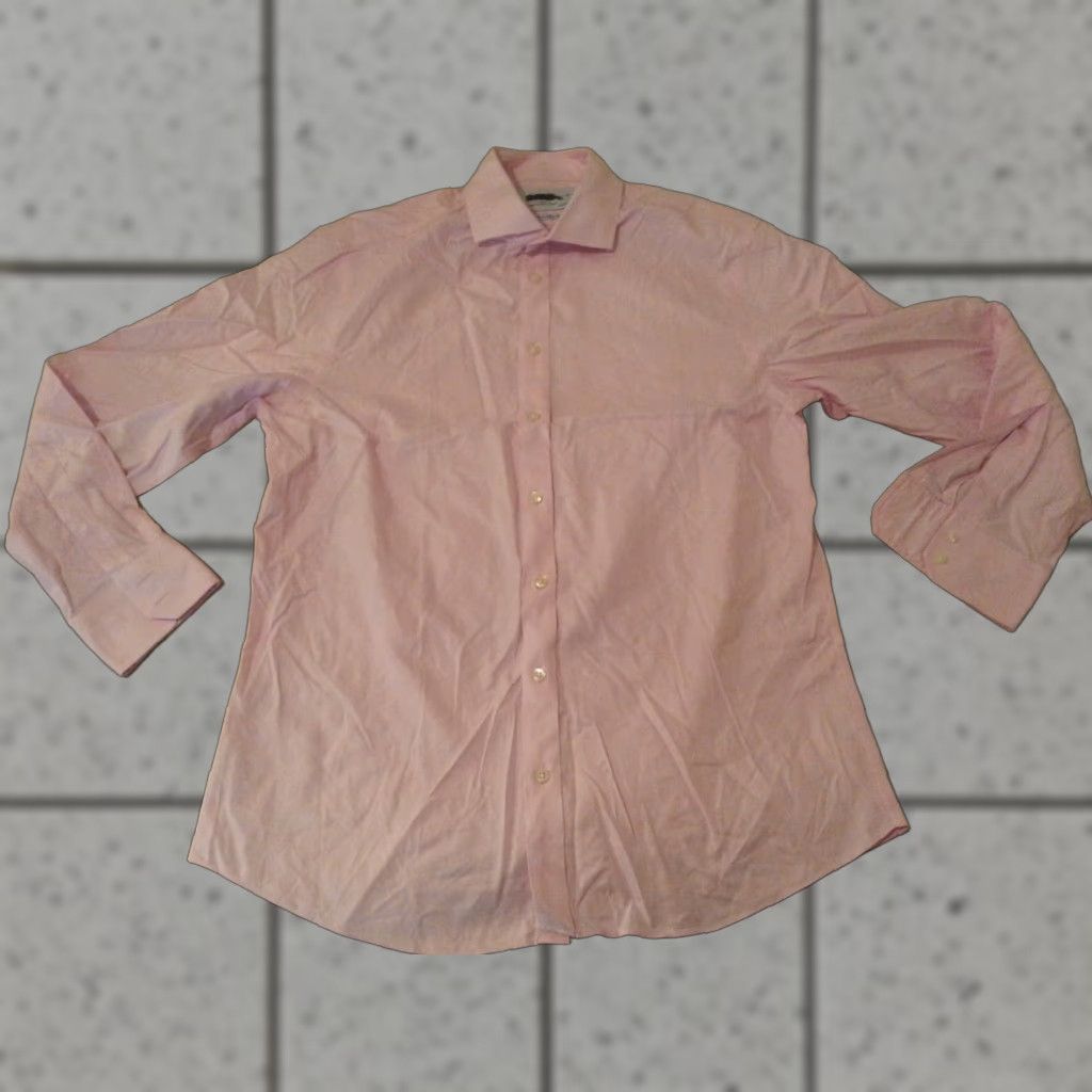 Charles Tyrwhitt Charles Tyrwhitt Shirt Mens 16 1/2 34 Pink Cotton Dress Shirt Slim Size 42R - 1 Thumbnail