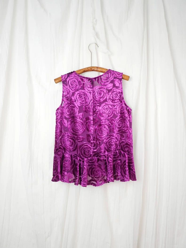 Comme des Garcons Comme Des Garcons Purple Rose Sleeveless Top Size S / US 4 / IT 40 - 7 Thumbnail