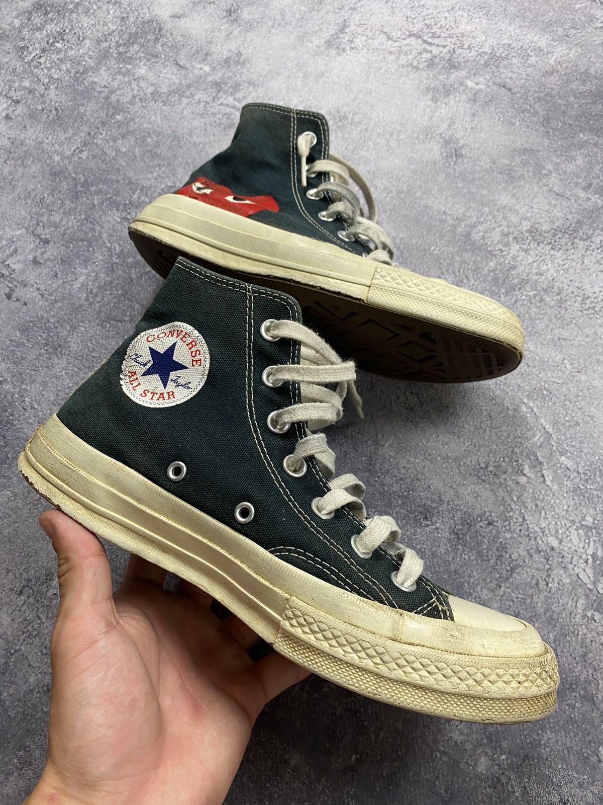 Comme des Garcons Comme Des Garçons Converse High Top Black Heart Sneakers Size US 6 / EU 39 - 10 Thumbnail