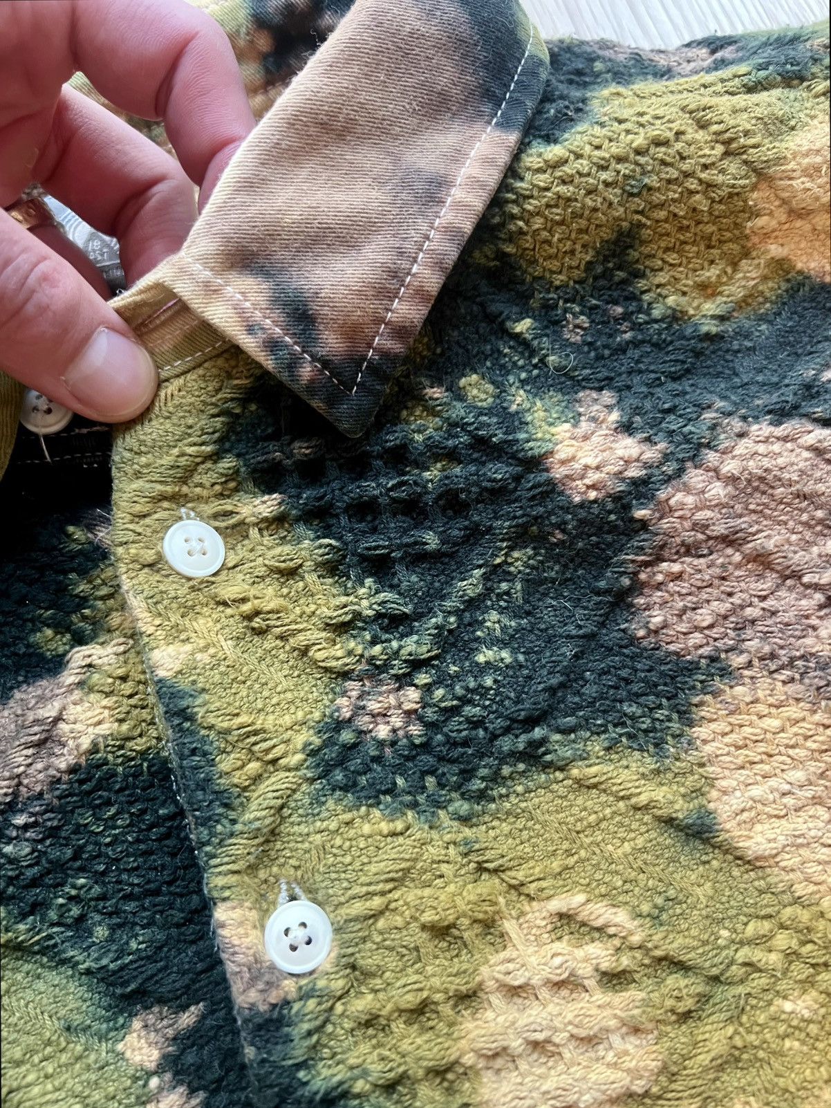 18 East HOMER “SWEATER” POLO HANDLOOM COTTON BLANKETING CUSTOM CAMO Size US XL / EU 56 / 4 - 2 Thumbnail