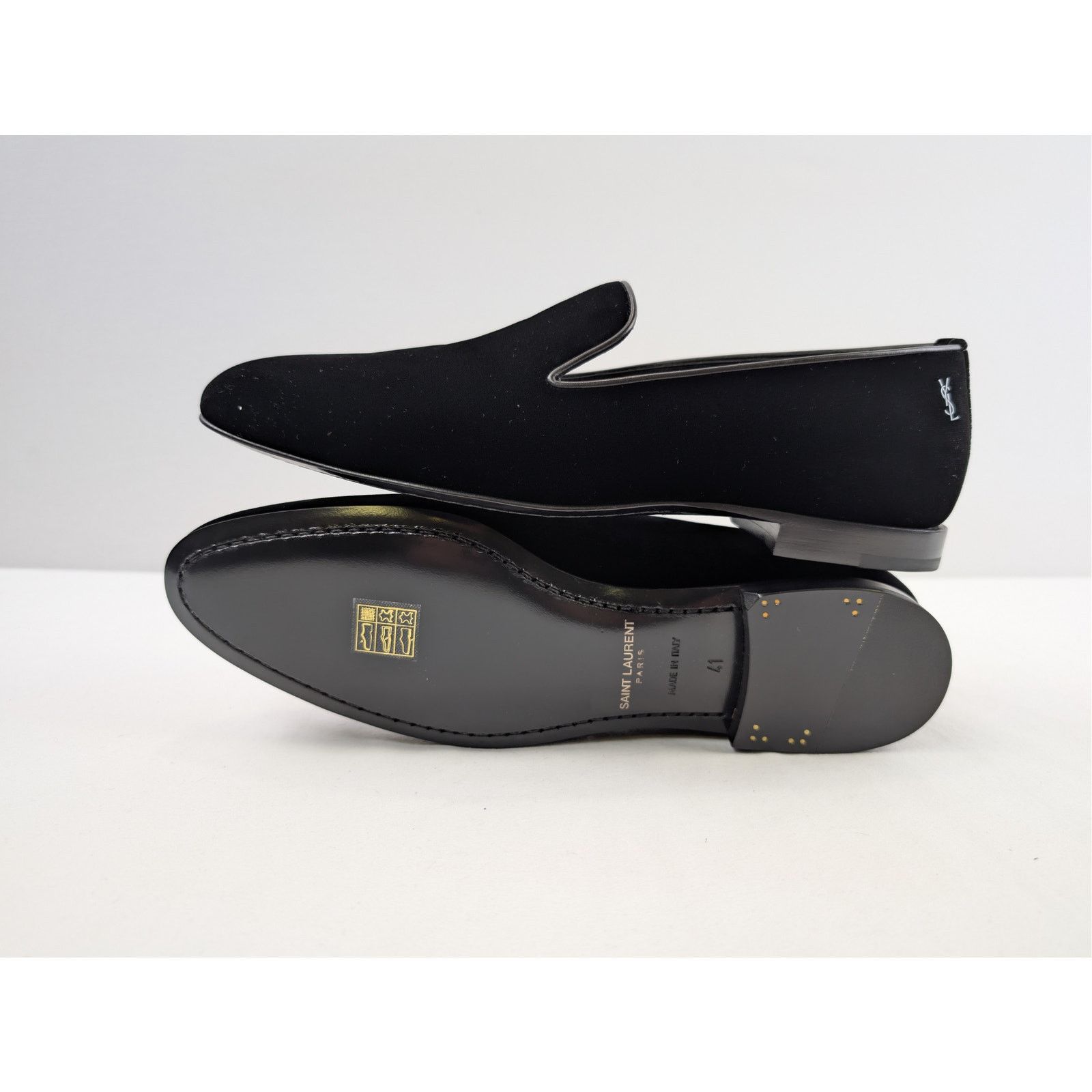 Saint Laurent Paris o1rshd1 velvet slip-on loafers shoe in Black Size US 8 / EU 41 - 13 Thumbnail
