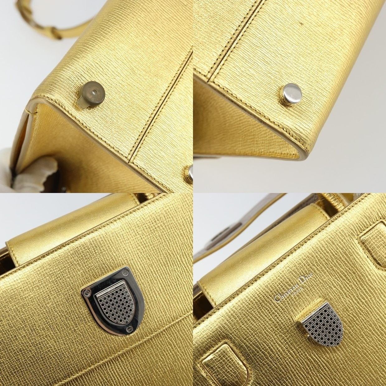 Dior Dior Leather Handbag Gold Size ONE SIZE - 15 Thumbnail