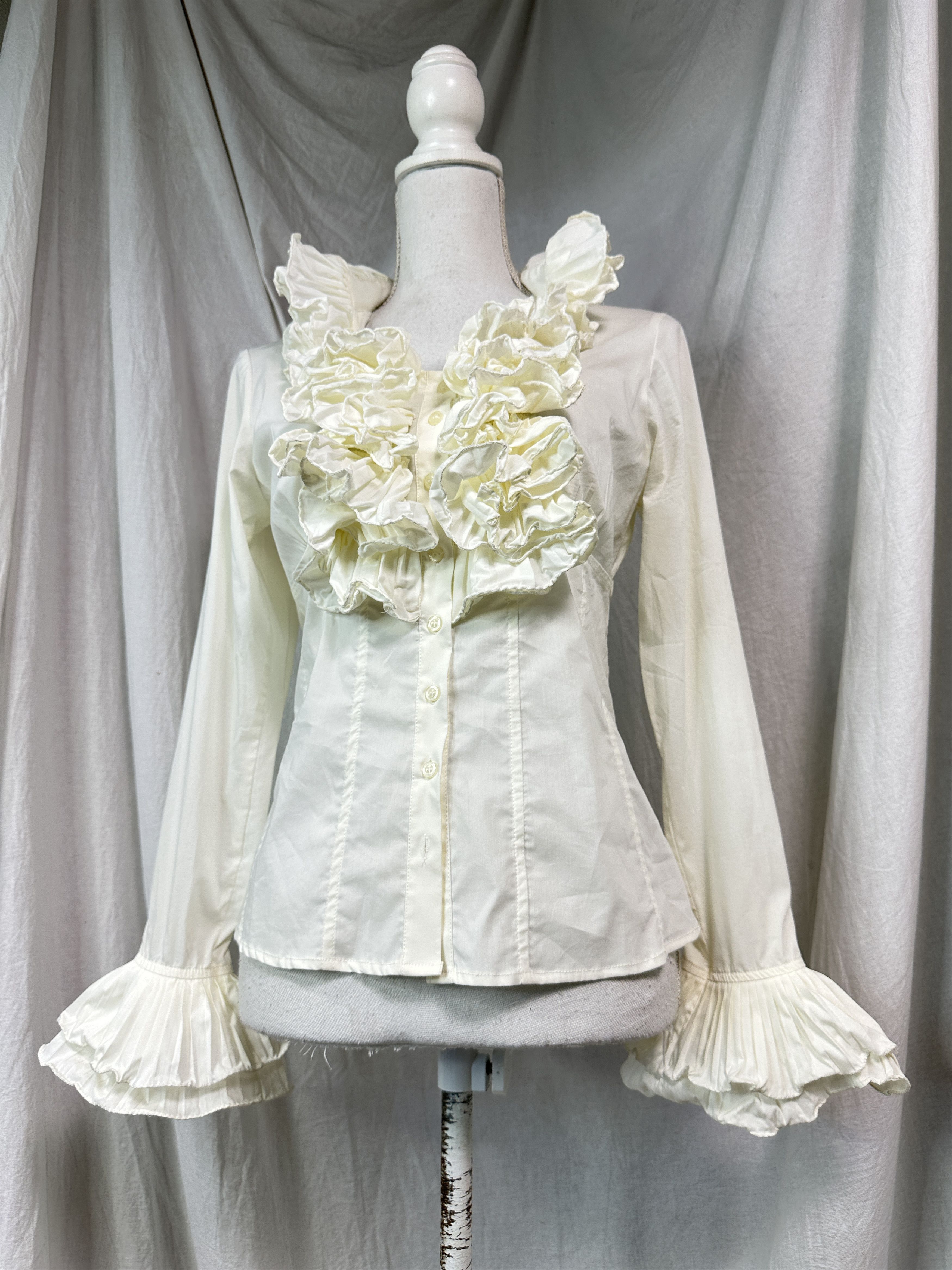 Vintage Vintage Avant Garde Opium Elegant Ruffled Shirt Y2K Size S / US 4 / IT 40 - 1 Thumbnail