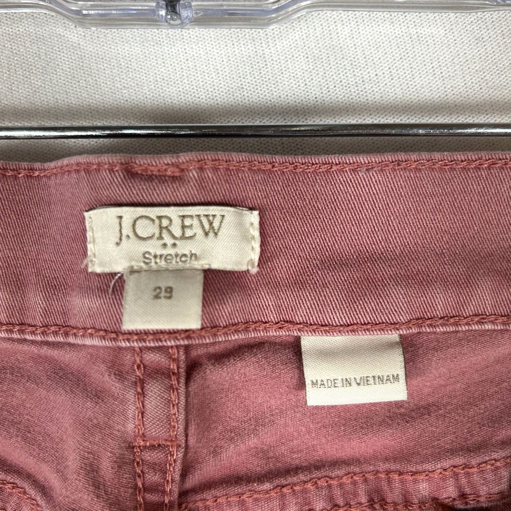 J.Crew J.CREW Skinny Jeans Women's 29 Red Denim Stretch Mid Rise Casual Size 29" - 6 Thumbnail