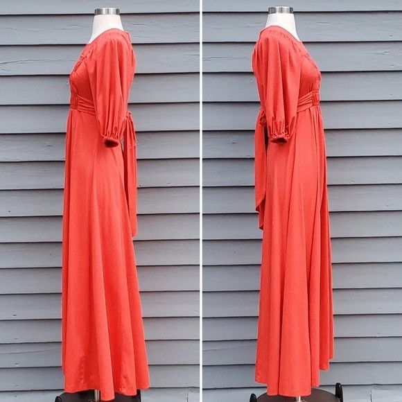 Vintage Vintage 70s Jody T of California Coral Smocked Tie Back Boho Size S / US 4 / IT 40 - 3 Thumbnail