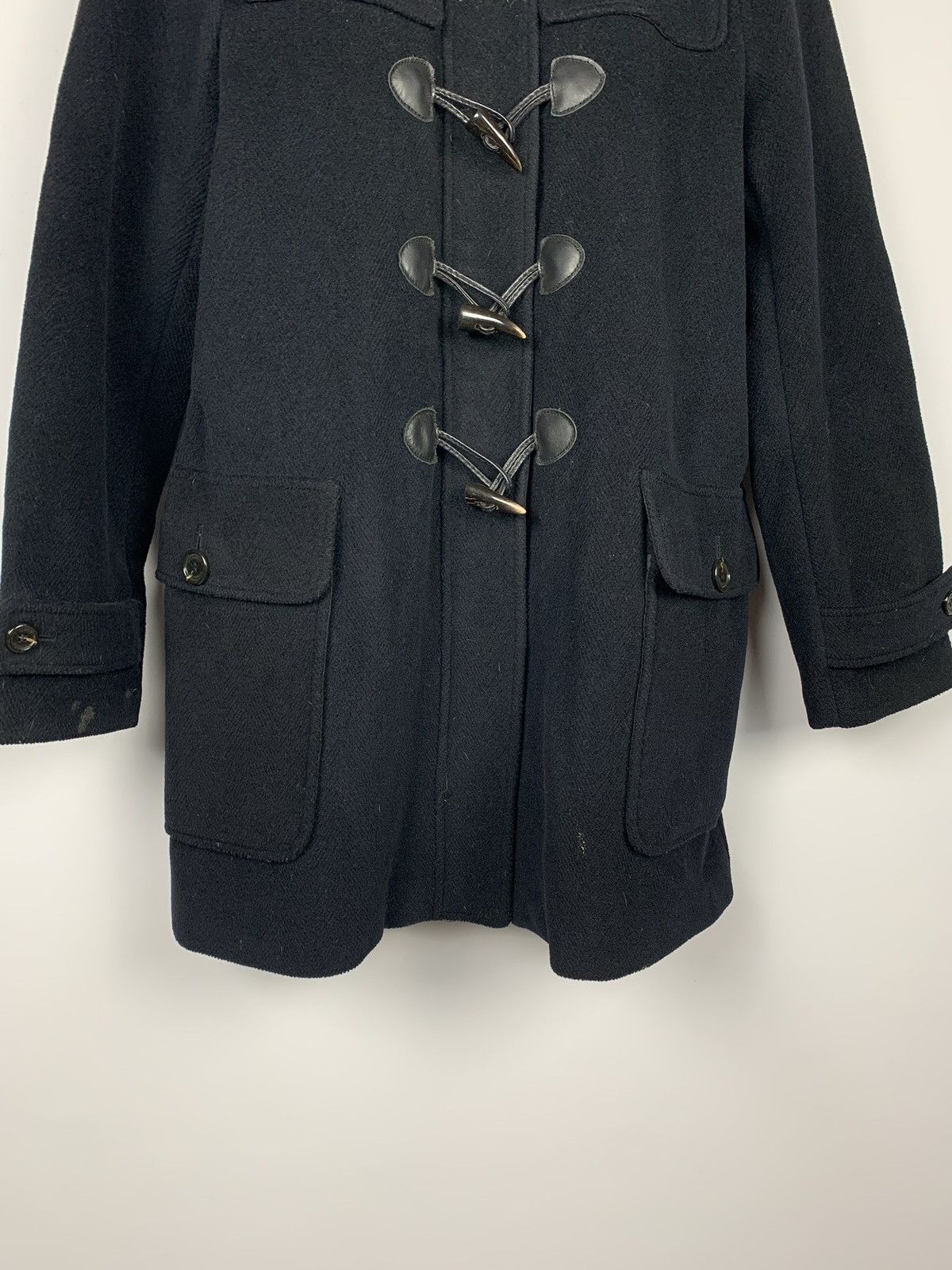 Burberry Burberry London Duffle Coat Wool Sz IT 46 Black Hooded 90’s Size L / US 10 / IT 46 - 3 Thumbnail