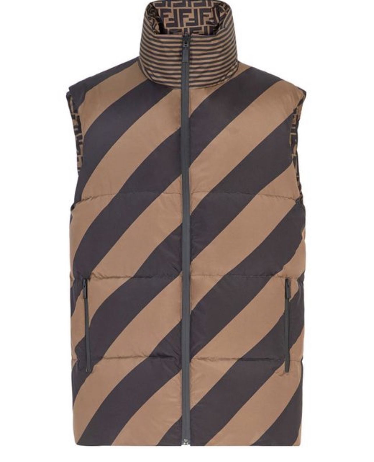 Fendi o1s1wg110126 Reversible Quilted Gilet in Brown Size US L / EU 52-54 / 3 - 2 Thumbnail