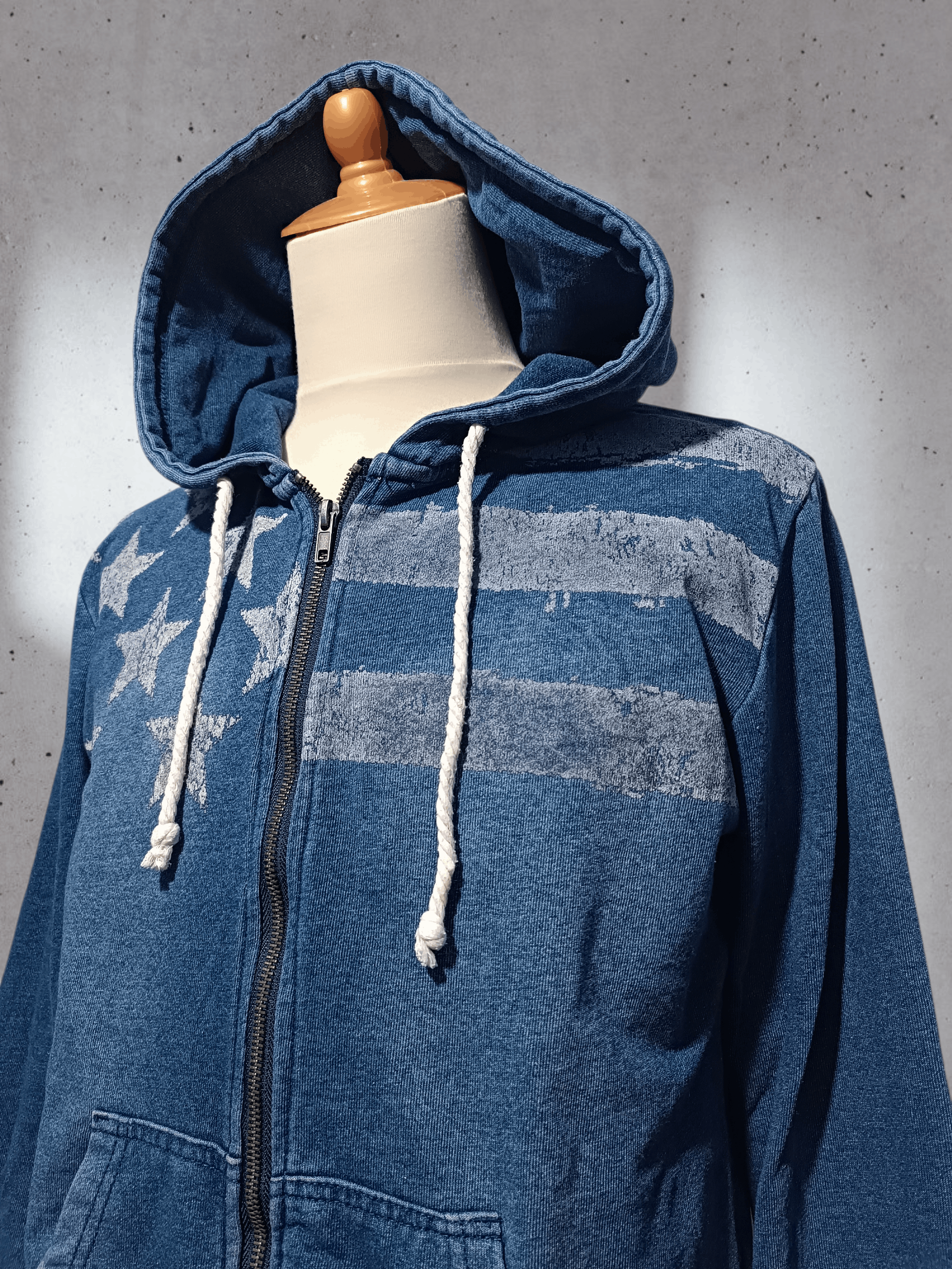 Japanese Brand Vintage Indigo Wash American Flag Zip Hoodie Size US M / EU 48-50 / 2 - 2 Thumbnail
