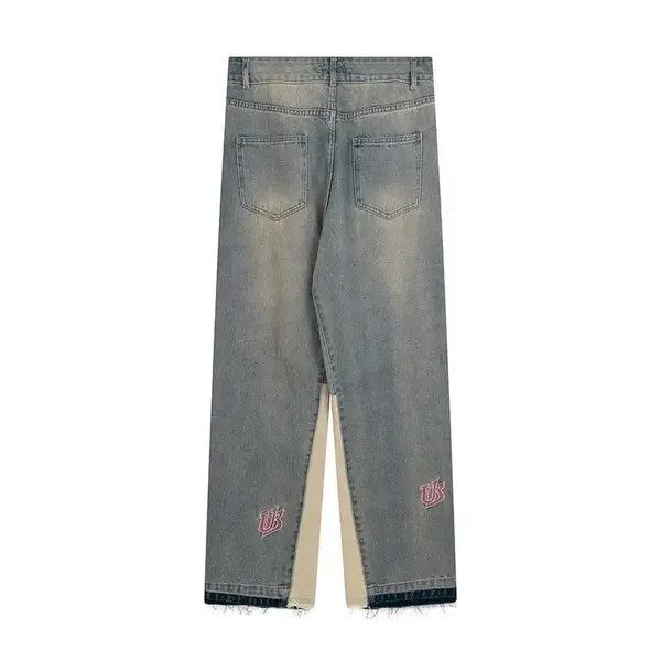 VIBE Washed distressed embroidered lettering jeans Size US 34 / EU 50 - 7 Thumbnail