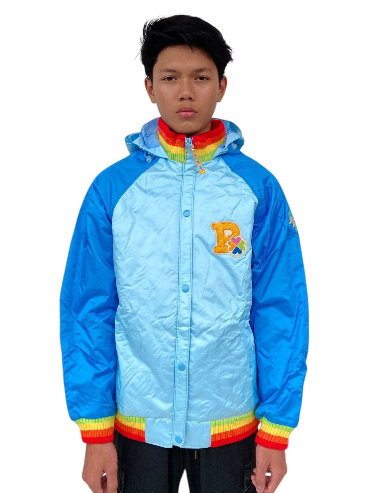Hysteric Glamour 1990s Phenix - Hooded Varsity Multicolor Rib Jacket Size US M / EU 48-50 / 2 - 1 Thumbnail