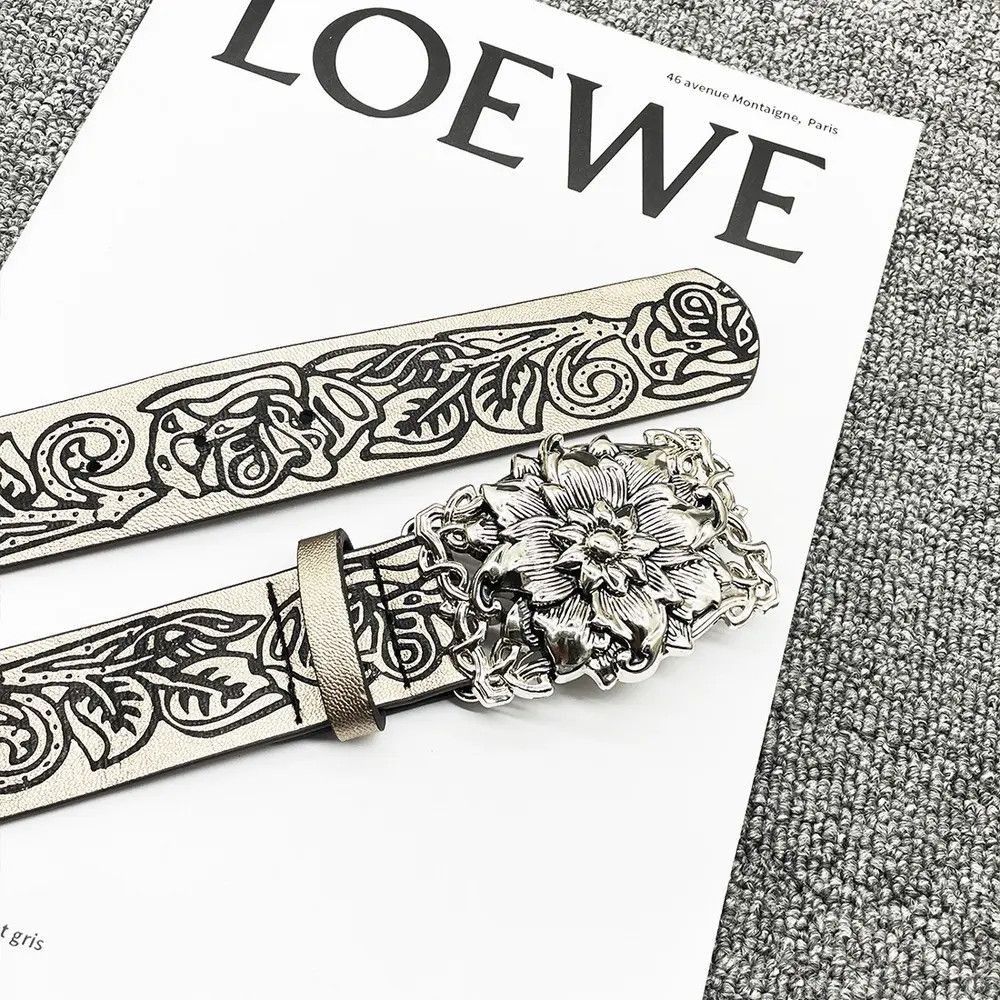Japanese Brand Rose Pu Leather Belt Belt Size ONE SIZE - 4 Thumbnail