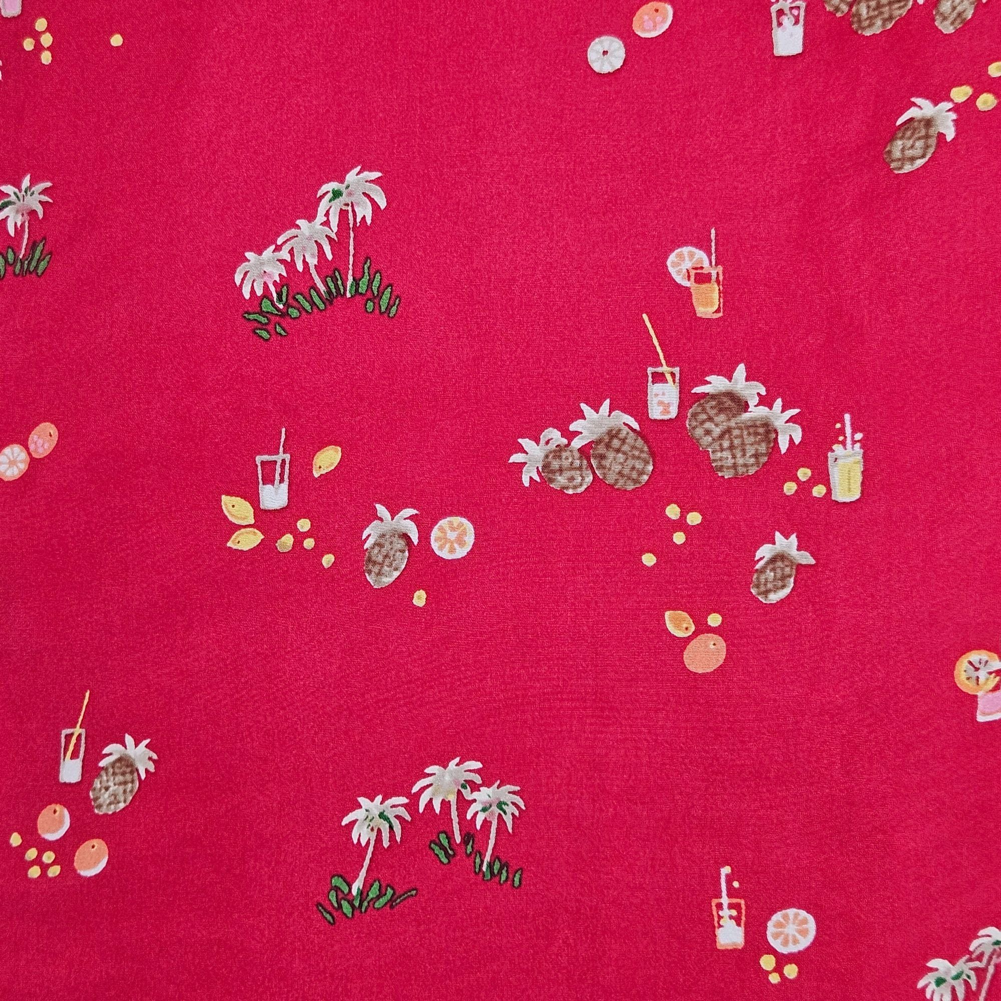 Liz Claiborne Liz Claiborne Women 100% Silk Red Short Sleeve Shirt Tropica Size L / US 10 / IT 46 - 6 Thumbnail