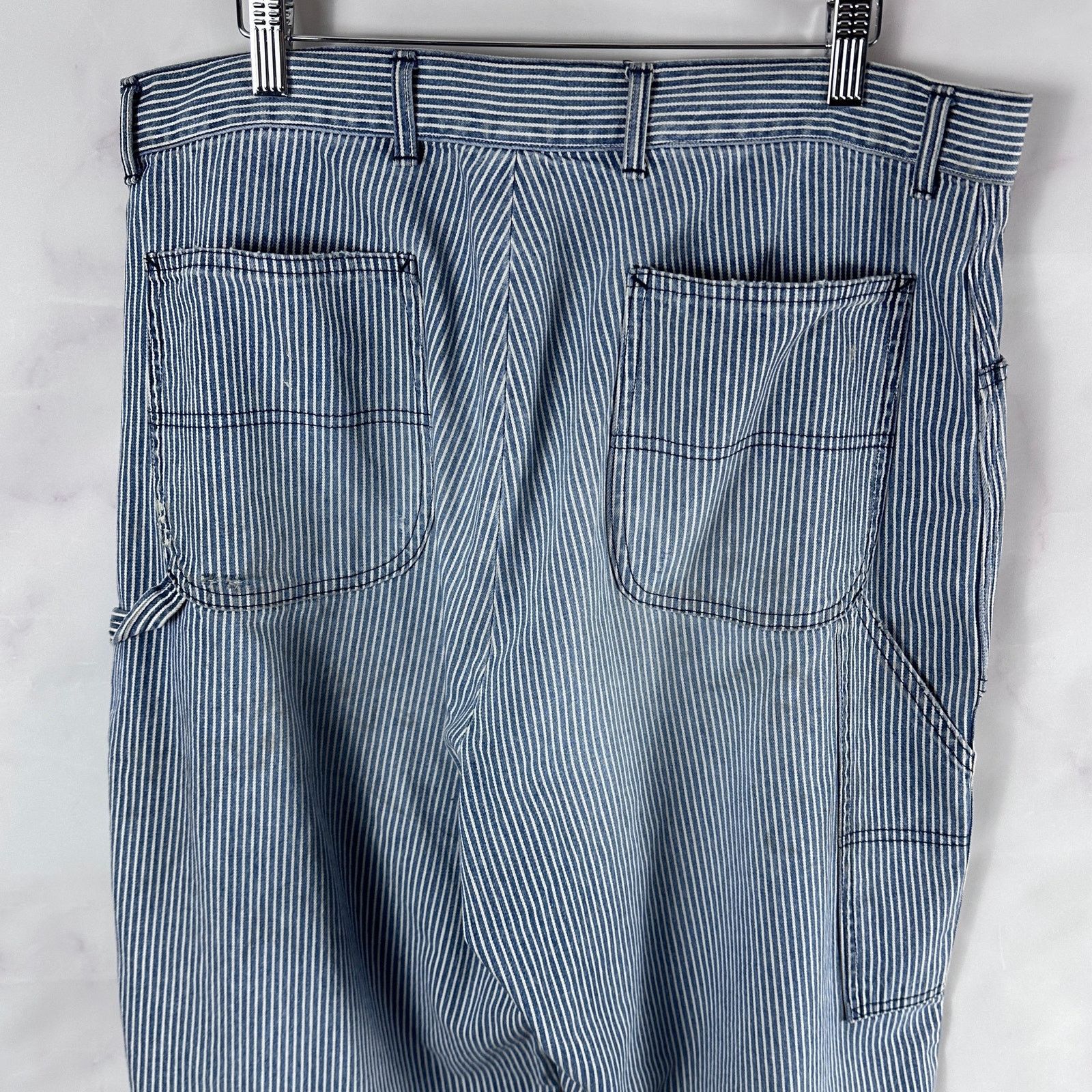 Vintage Sean Wotherspoon SWJP Hickory Stripe Carpenter Pants Size US 36 / EU 52 - 9 Thumbnail