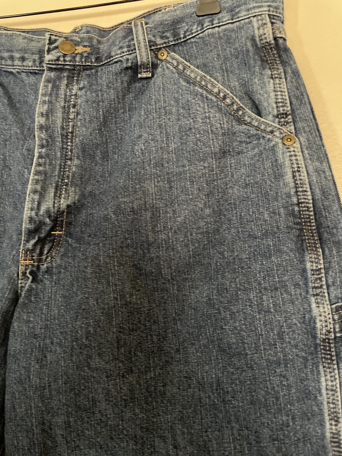 Designer × Vintage Old Mill JORTs Blue Denim Jean Shorts 36 carpenter men’s 🔥 Size US 36 / EU 52 - 3 Thumbnail