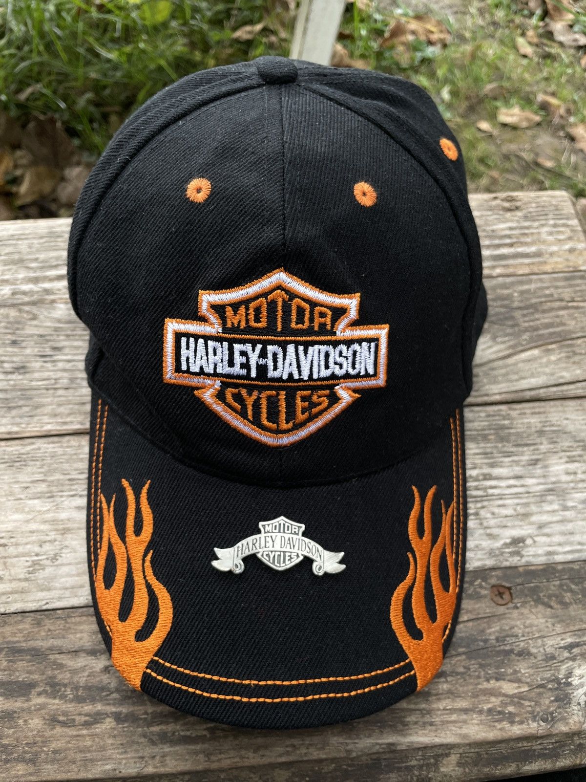 ビンテージ Harley Davidson キャップ フレイムス 炎 USA製 ビンテージ Harley Davidson キャップ フレイムス 炎 USA製