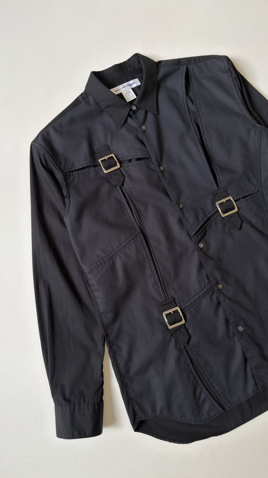 Comme des Garcons Black Patch Work Bondage Strap Shirt Size US M / EU 48-50 / 2 - 5 Thumbnail
