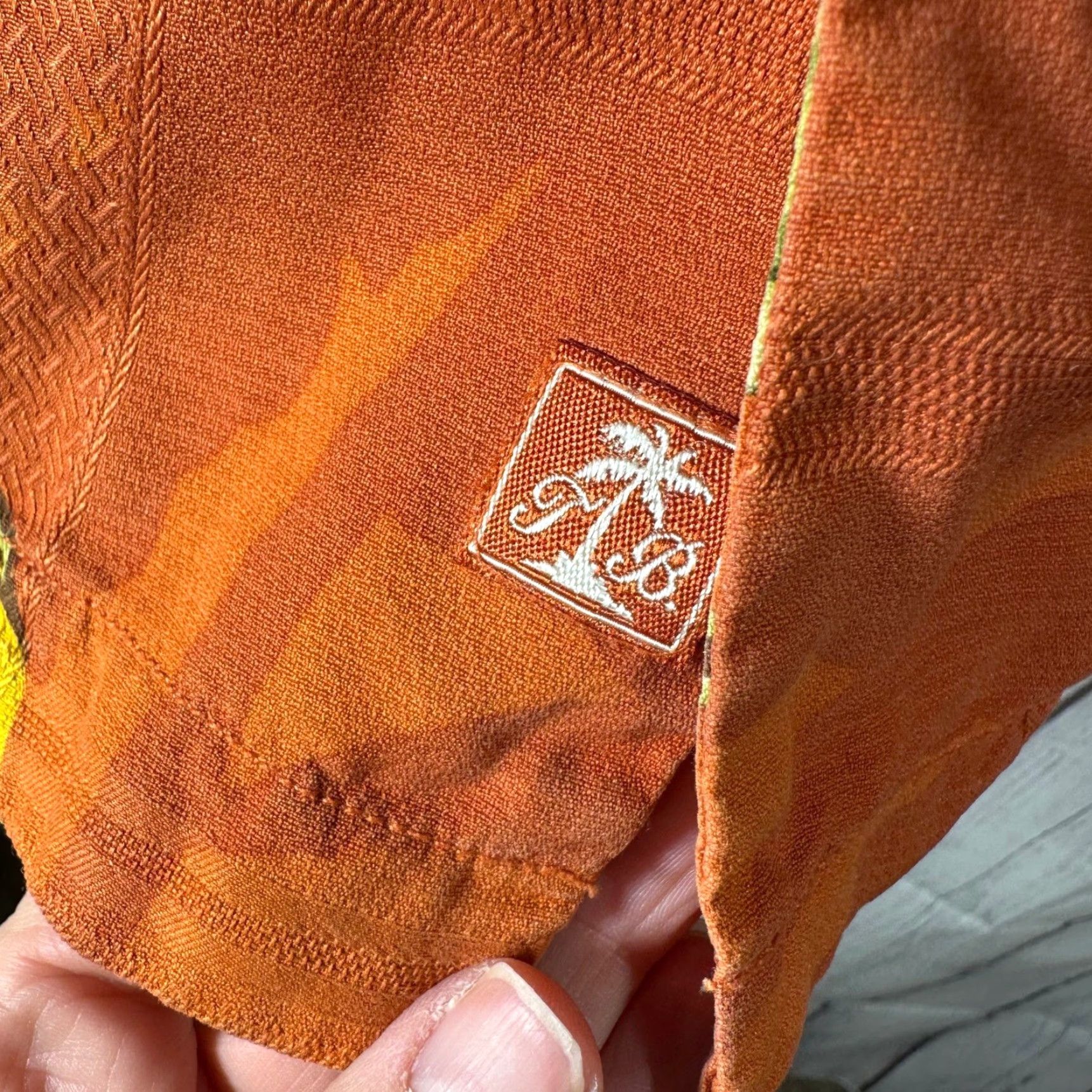 Tommy Bahama Tommy Bahama Camp Shirt Mens Orange Silk Palm Tree Tropical Large T31443 Size US L / EU 52-54 / 3 - 4 Thumbnail