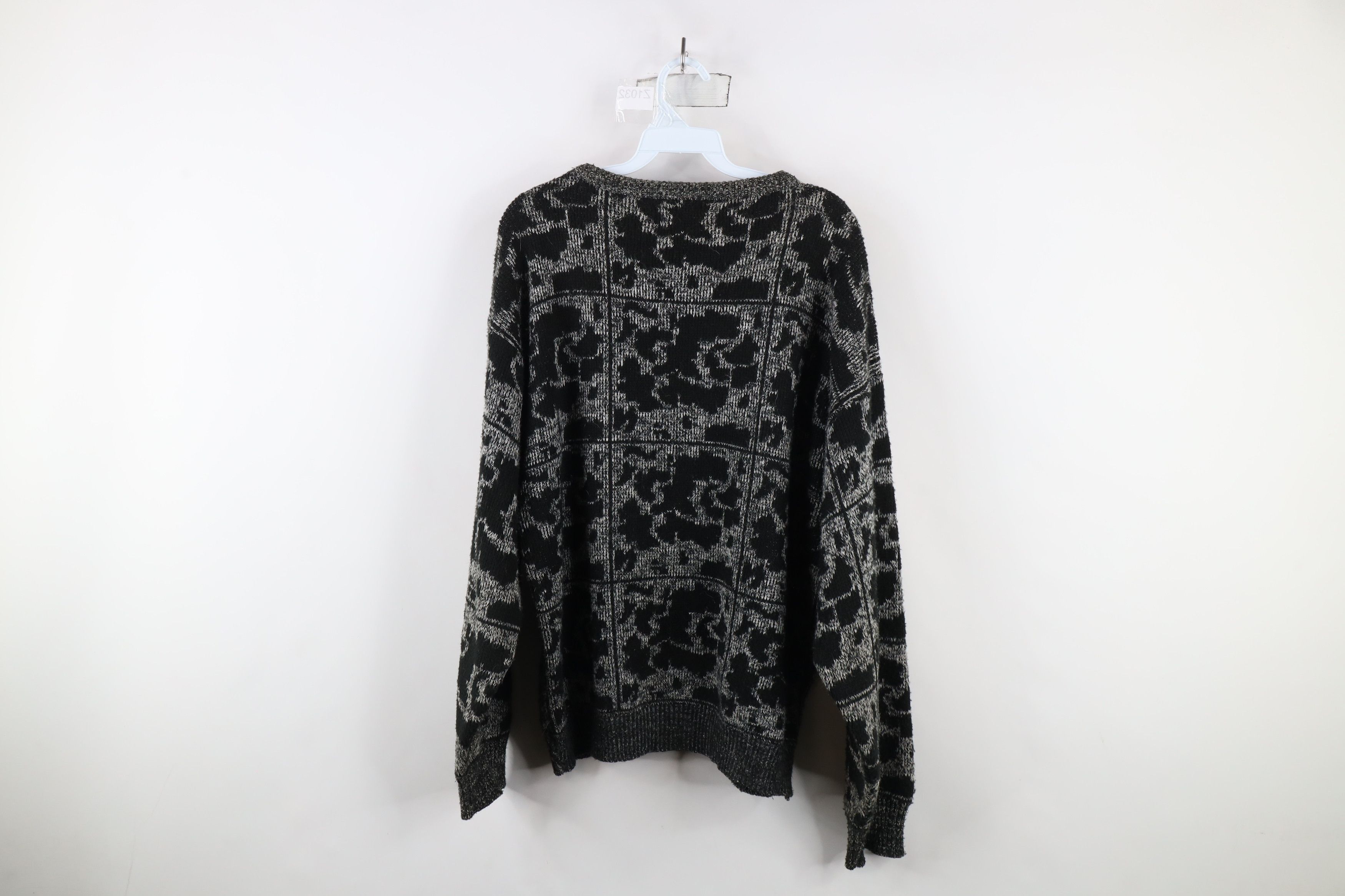 Vintage Vintage 90s Streetwear Abstract Checkered Knit Sweater USA Size US L / EU 52-54 / 3 - 7 Thumbnail