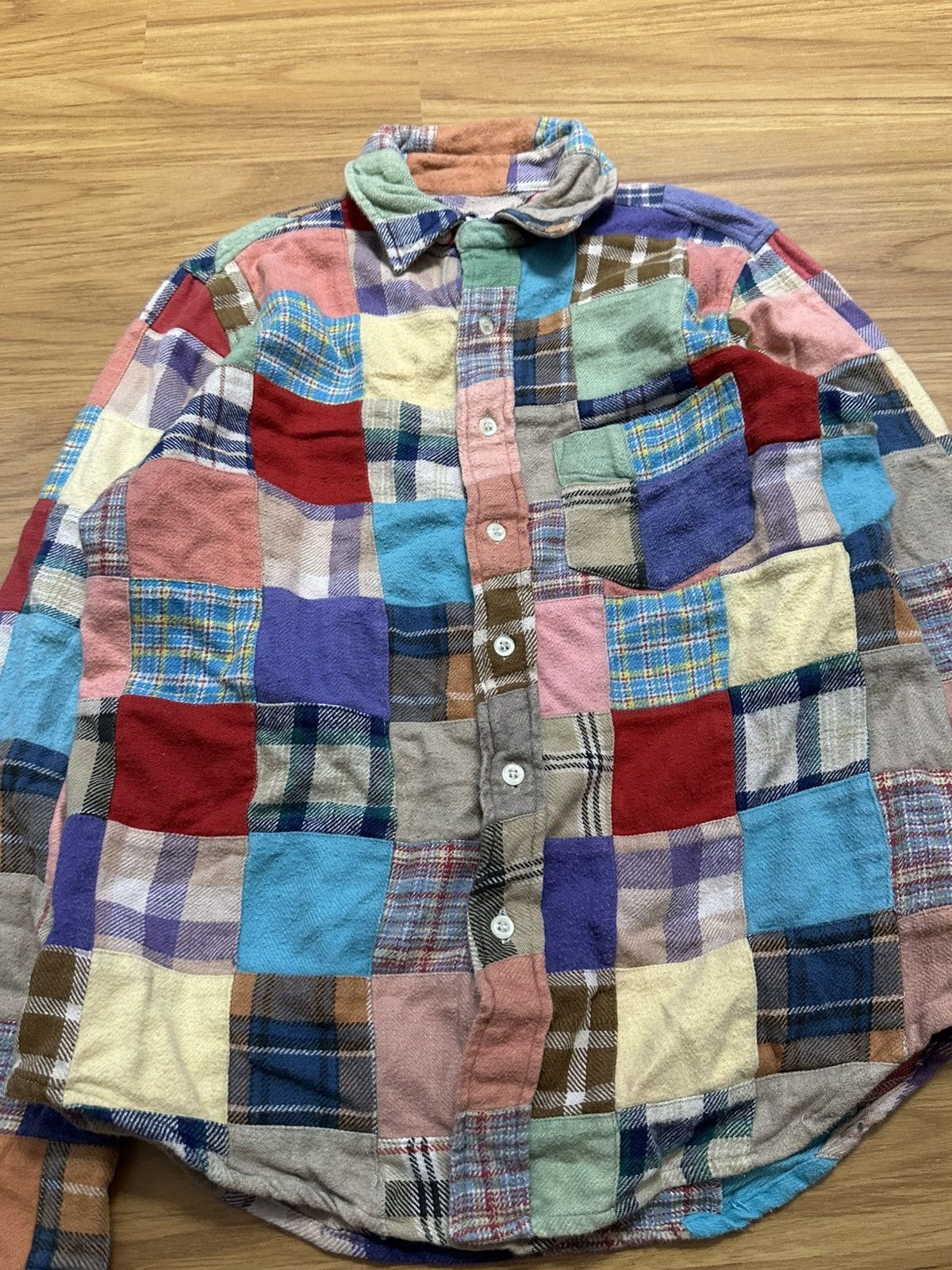 Japanese Brand × Sugar Cane Cube Sugar Japan Patchwork Single Pocket Button Up Shirt Size US M / EU 48-50 / 2 - 11 Thumbnail