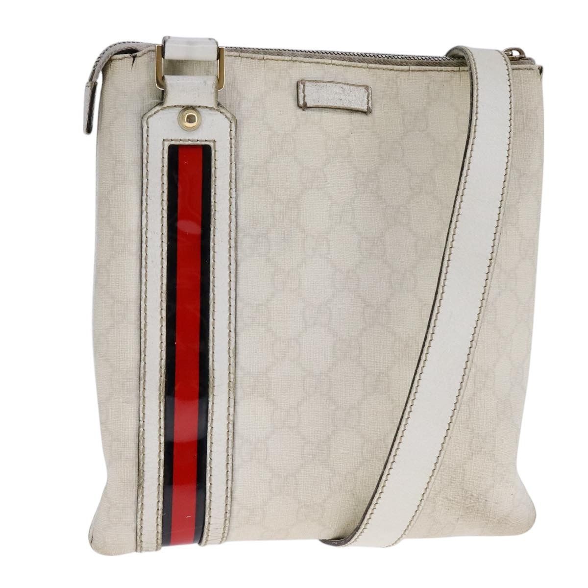 Gucci GUCCI GG Supreme Shoulder Bag Pvc White Red Gold Size ONE SIZE - 1 Thumbnail