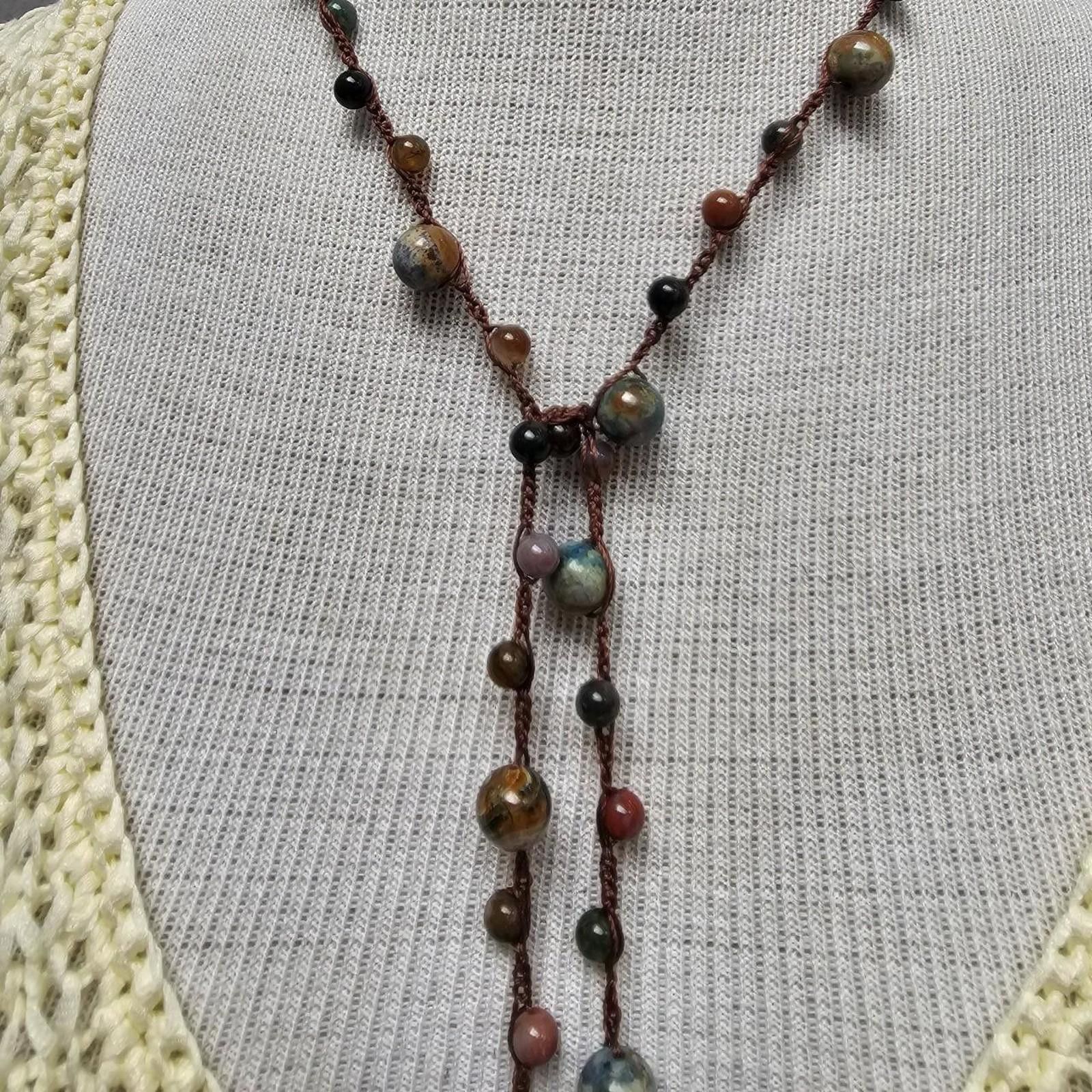 Other Women's Blue Agate Handmade Lariat Style Necklace Size ONE SIZE - 3 Thumbnail