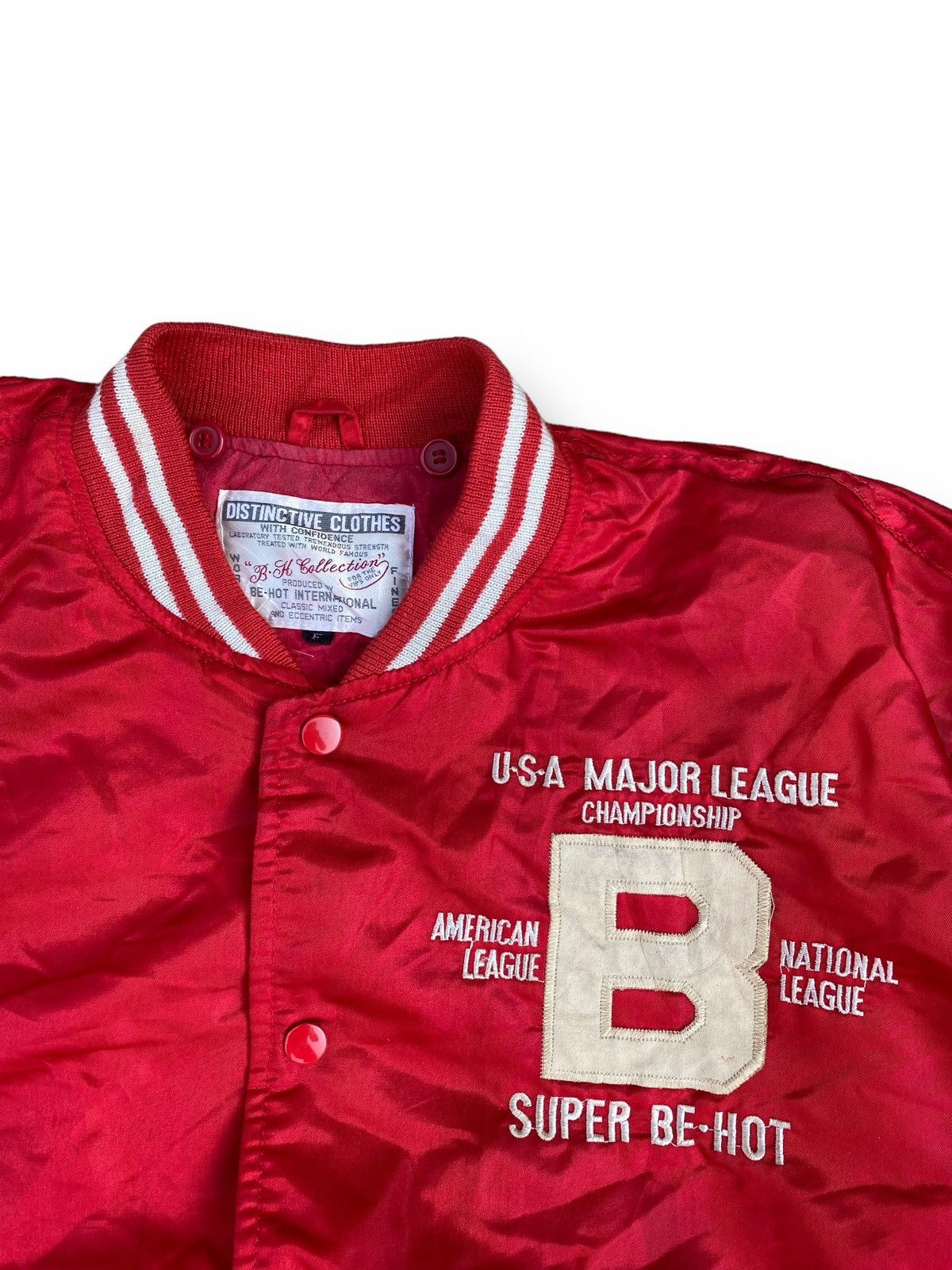 MLB Vintage Baseball Major League Team Be Hot Bomber Jacket. #D3 Size US L / EU 52-54 / 3 - 3 Thumbnail