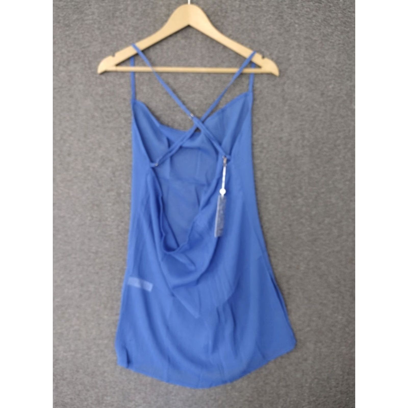 Swims Toluca Swim Women's Mini Cowl Neck Sheer Dress Blue M Sleeveless Kn... Size M / US 6-8 / IT 42-44 - 2 Thumbnail