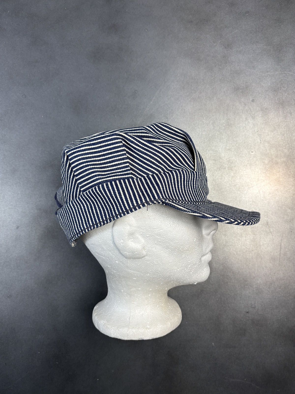 Vintage Vintage Hickory Stripe Hat Conductors Cap Engineer Snapback Size ONE SIZE - 7 Thumbnail