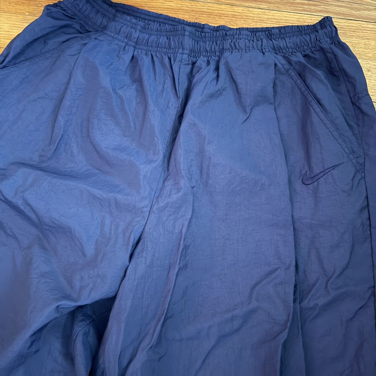 Nike VTG 90s Nike Navy Blue Nylon Windbreaker Joggers Zip Ankle Size US 32 / EU 48 - 3 Thumbnail