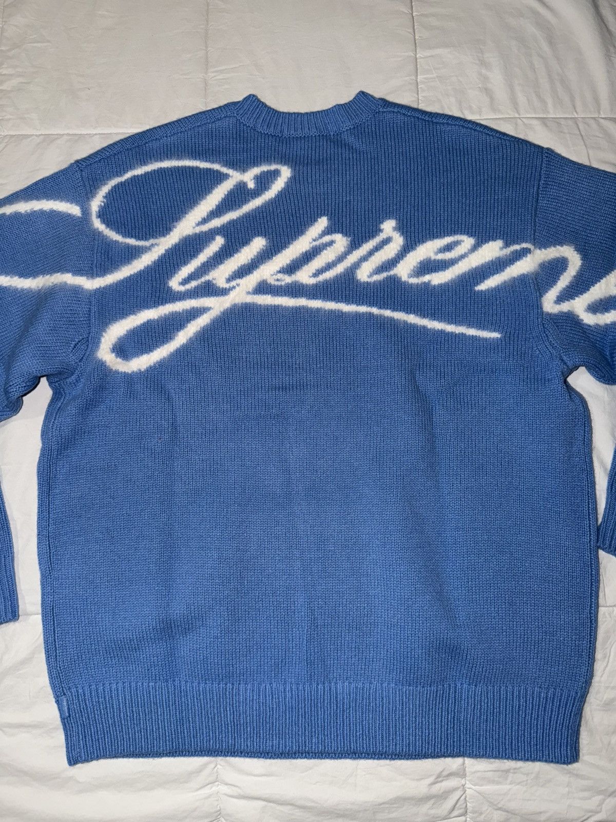 Supreme Supreme Angora Script Sweater light blue medium Size US M / EU 48-50 / 2 - 1 Thumbnail
