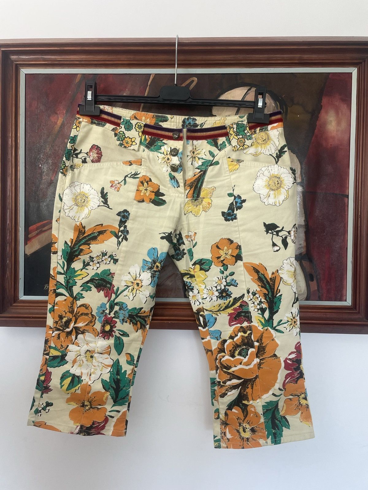 Just Cavalli Floar Print 3/4 Pants Avant Garde Vintage Rare
