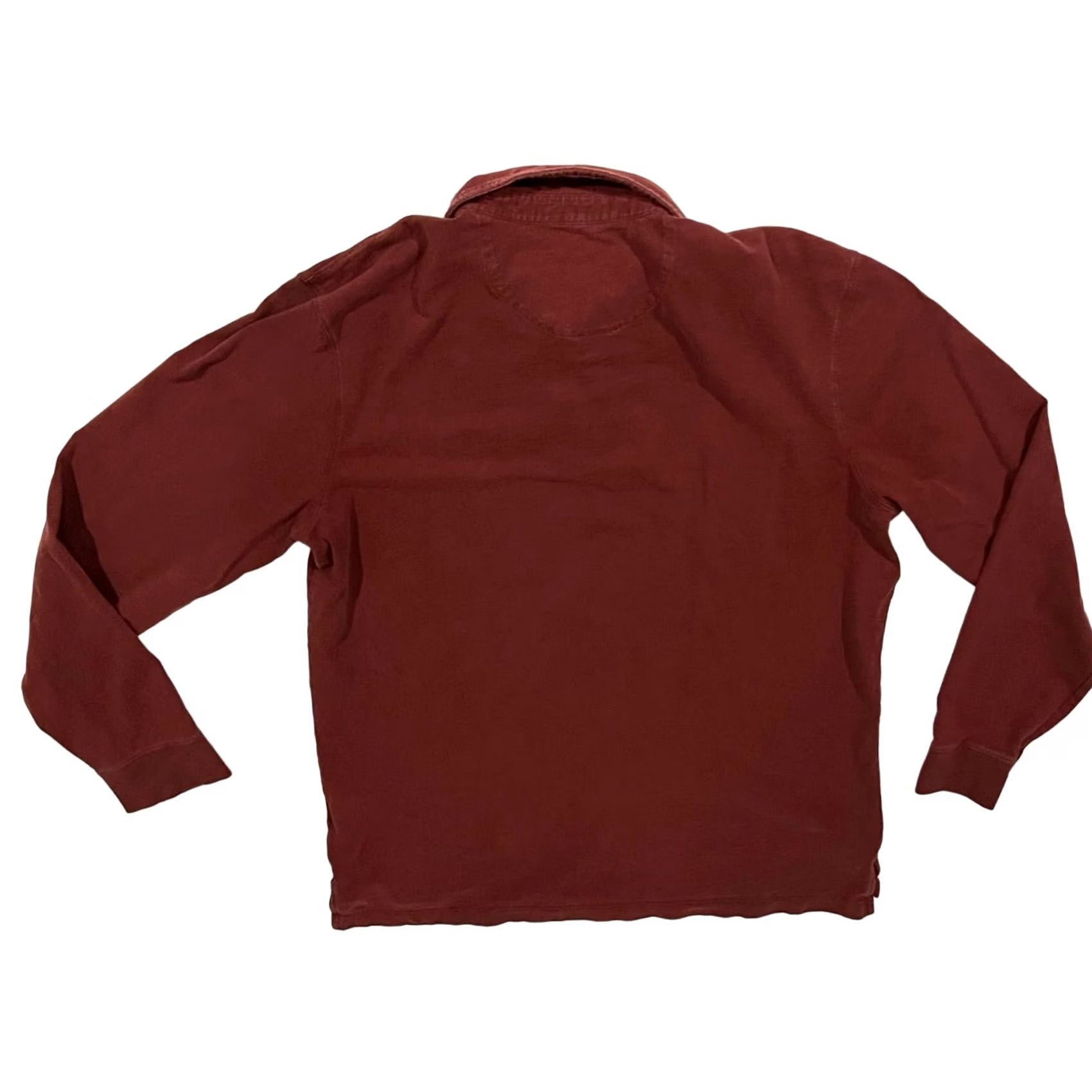 Vintage VINTAGE? Even Tide Men’s Polo Shirt Long Sleeve Burnt Red Maroon 100% Cotton XL Mens Shirt Size US XL / EU 56 / 4 - 3 Thumbnail
