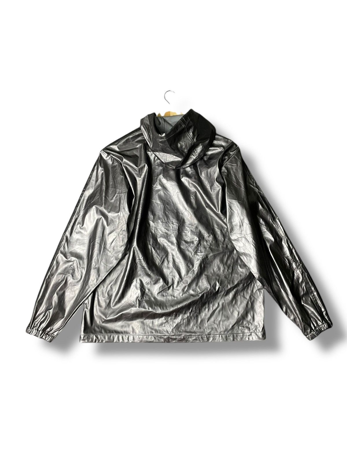 Adidas × Designer × Vintage Adidas Glossy Hooded Jersey Jacket (40) Size US M / EU 48-50 / 2 - 3 Thumbnail