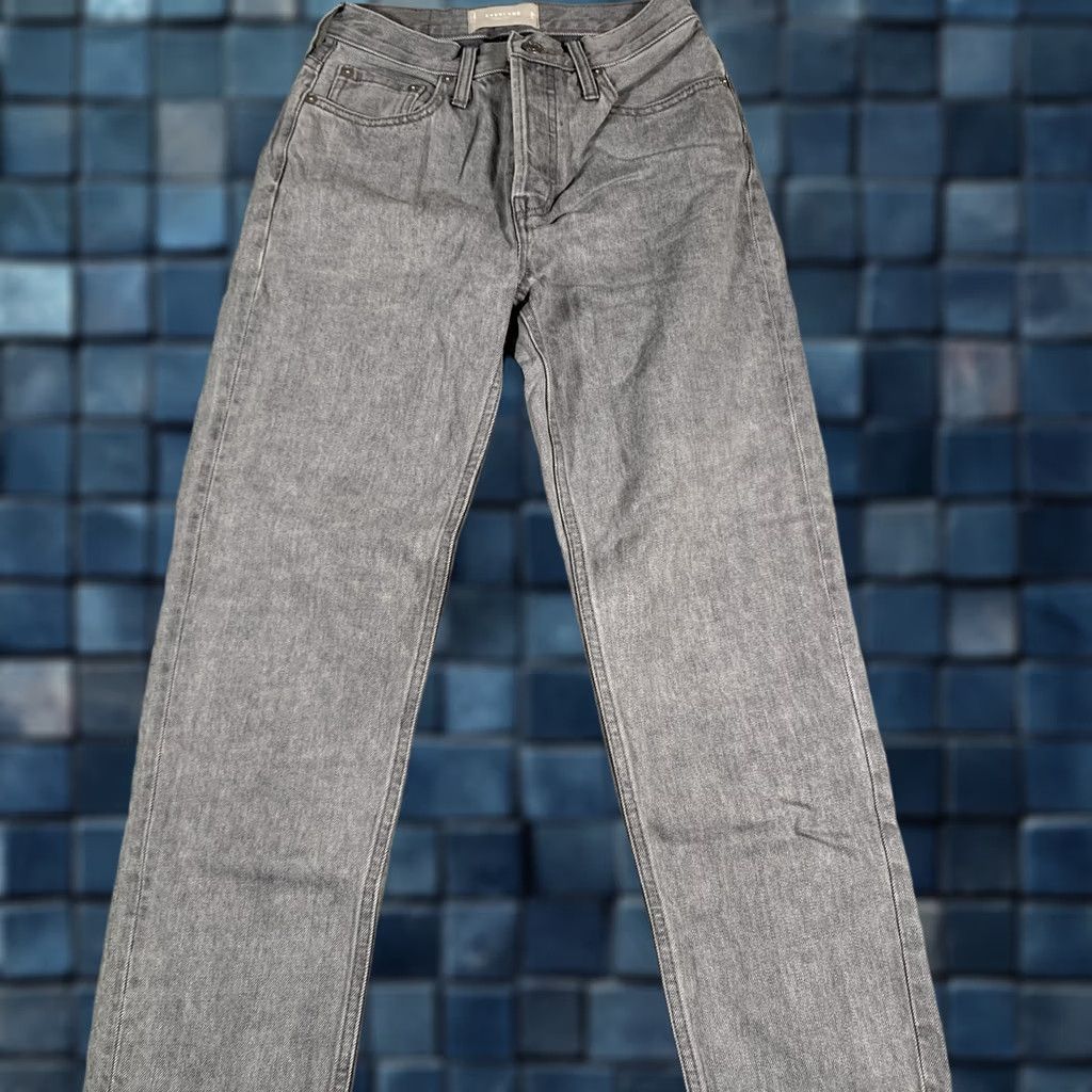 Everlane Everlane Jeans Womens Gray The 90s Cheeky High Rise Organic Cotton Denim Size 26 (approx) Regular Rise Straight Size 42" / US 20 - 1 Thumbnail