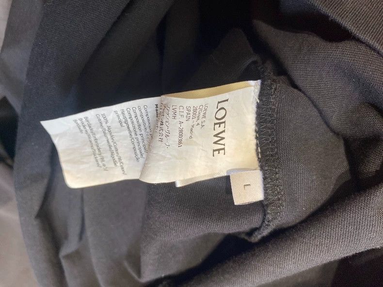 Loewe LOEWE Embroidered logo printed fake pocket round neck T-sh Size L / US 10 / IT 46 - 2 Thumbnail