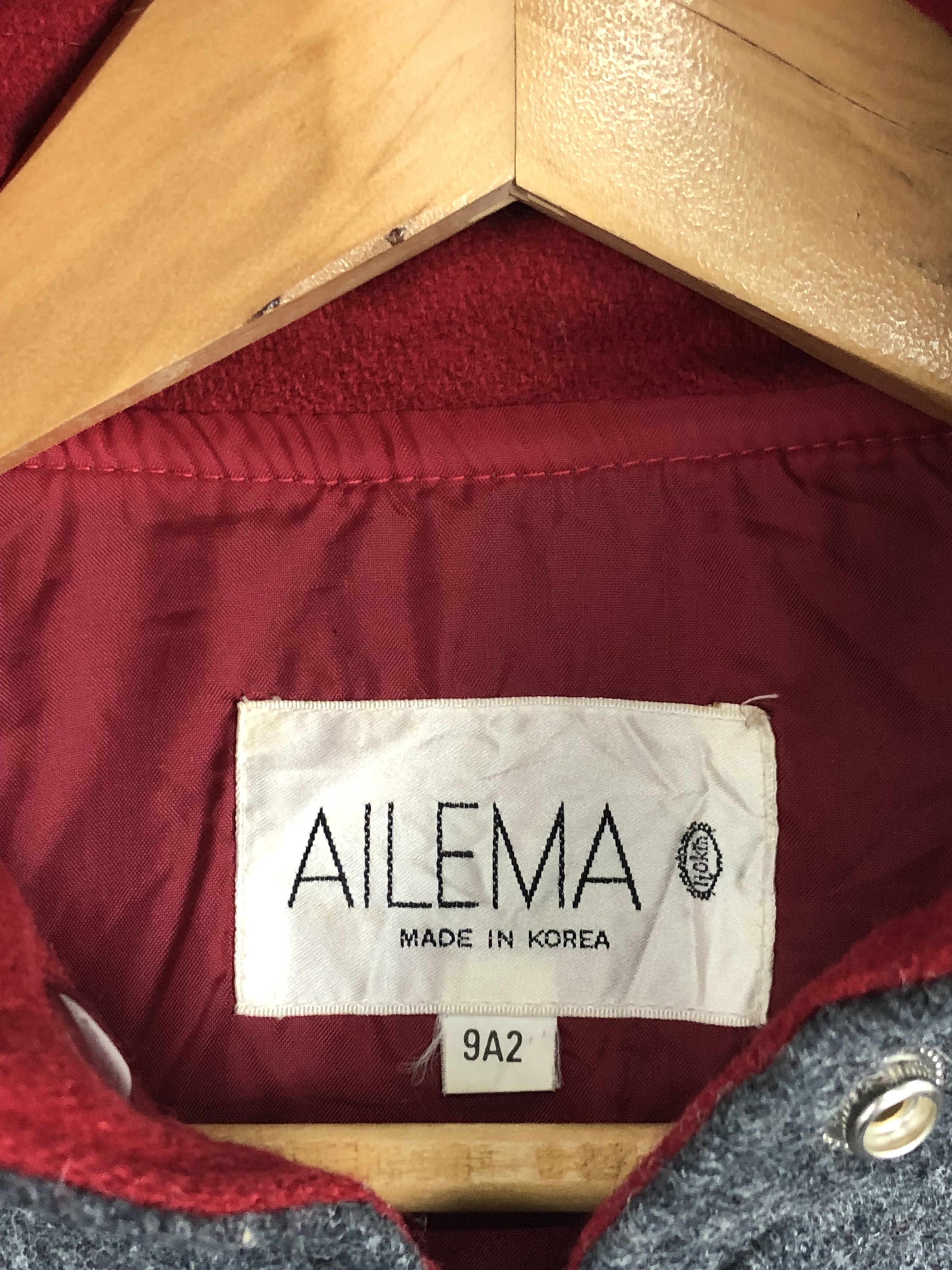 Japanese Brand Vintage 90s Ailema Wool Varsity Jacket Hoodie V0322 Size US M / EU 48-50 / 2 - 7 Thumbnail