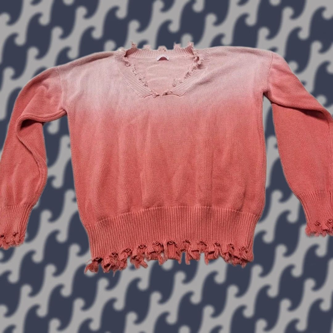 Vintage Pinky Lily Obre Sweater Pink M Women Pullover Street Style Gradient Fade Edgy Size M / US 6-8 / IT 42-44 - 1 Thumbnail