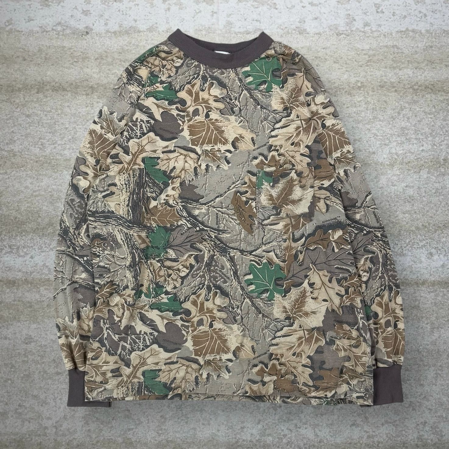 Vintage 90s Advantage Camo Shirt Mens L Woodland Long Sleeve