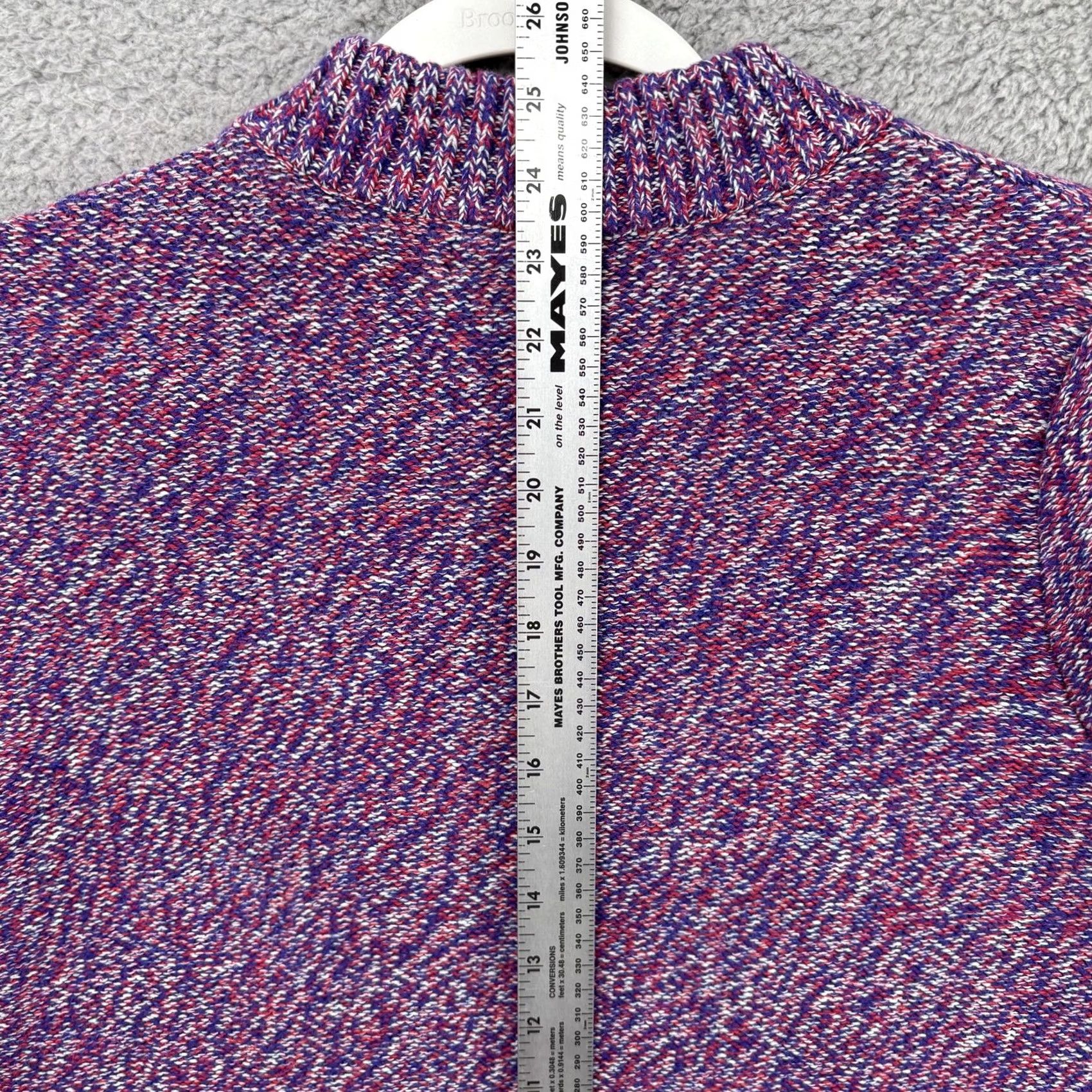 Lands' End Lands' End Sweater Womens XL Purple Marled Cable Knit Pullover Crewneck Knit Pullover Solid Pattern 100% Acrylic Mens? Size XL / US 12-14 / IT 48-50 - 7 Thumbnail
