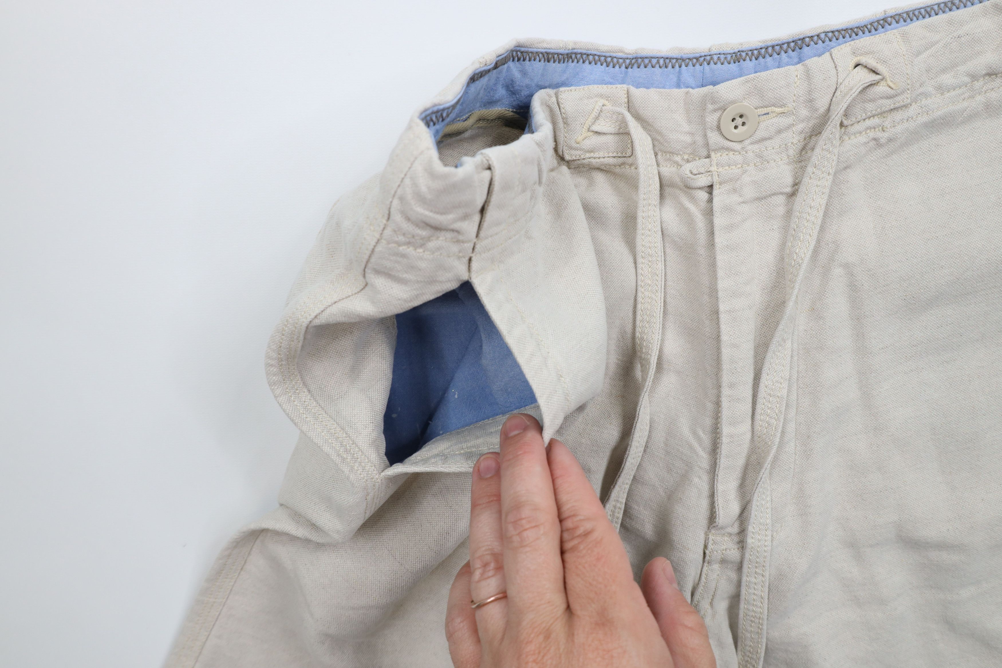 Gap Vintage Y2K Gap Above Knee Linen Blend Harem Shorts Beige Size US 34 / EU 50 - 6 Thumbnail