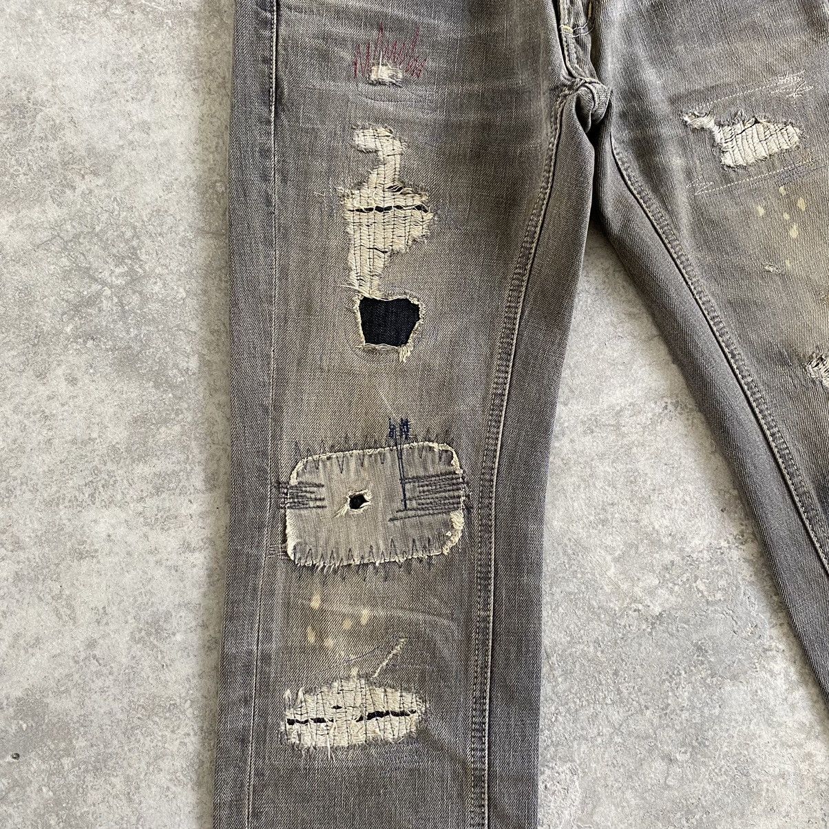 Japanese Brand Vintage Vibgyor Ash Grey Reworked Repaired Jeans Size US 28 / EU 44 - 5 Thumbnail