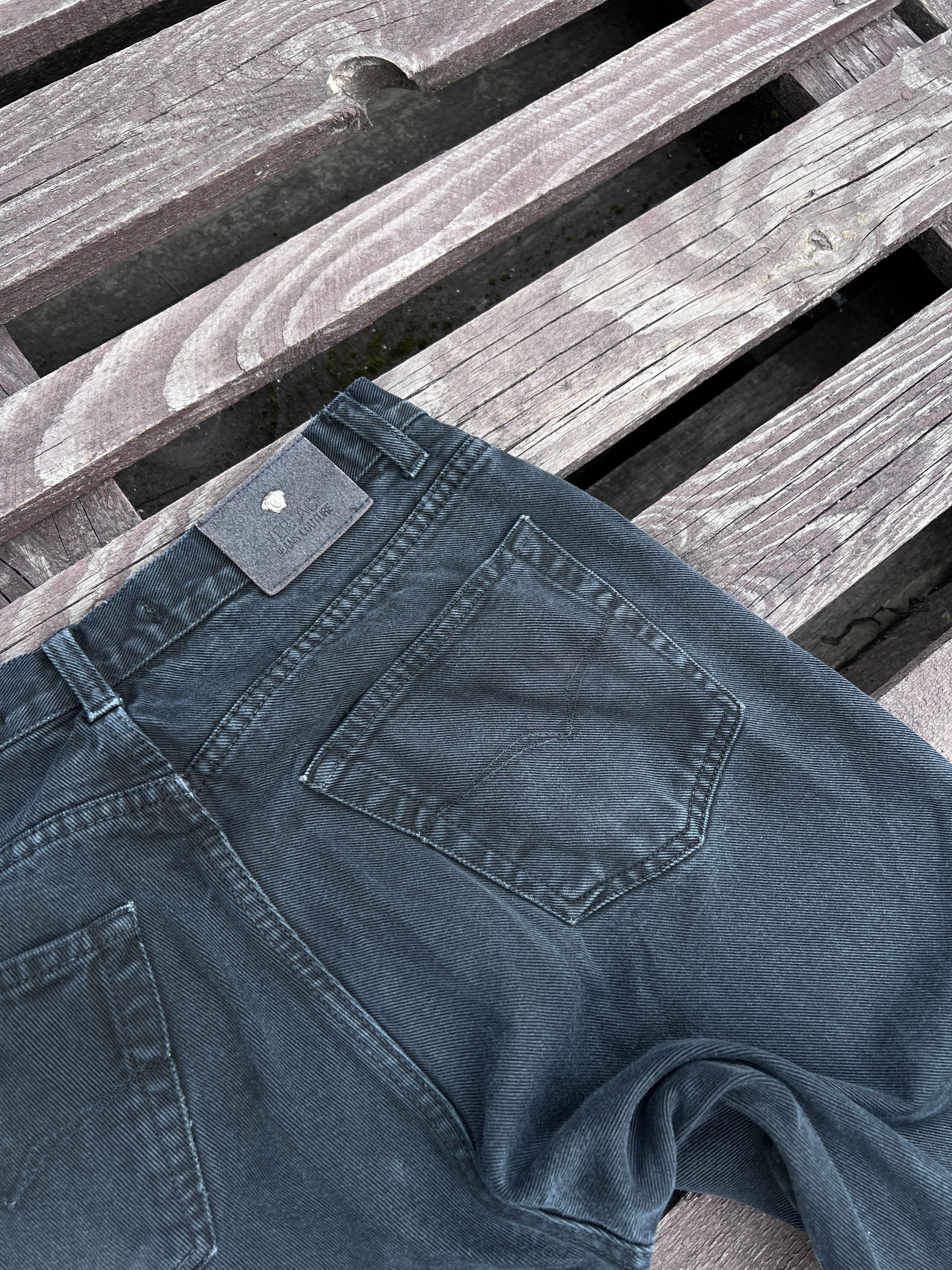 Versace Versace Vintage 90s Washed Black Denim Jeans Size US 34 / EU 50 - 7 Thumbnail