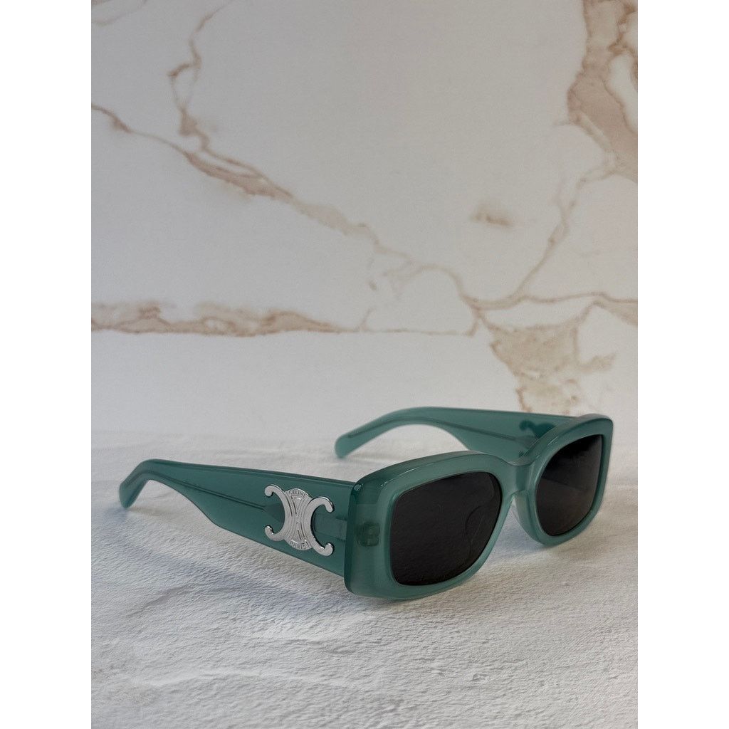Celine NEW Celine CL40282U Triomphe XL Blue Silver Sunglasses Size ONE SIZE - 6 Thumbnail