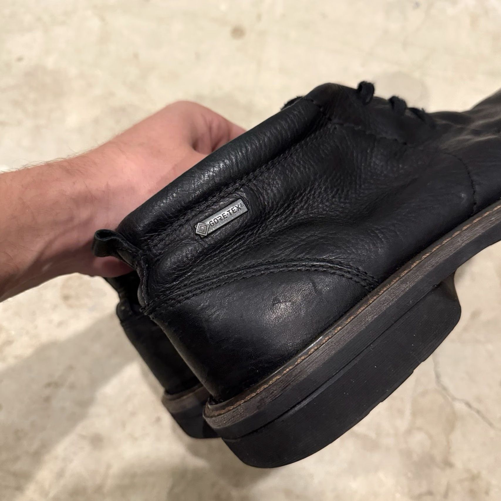 Ecco VINTAGE ECCO Turn GTX Mens Chukka Ankle Boots 13-13.5 Black GORE-TEX Leather (Pre-owned) Size US 13 / EU 46 - 4 Thumbnail