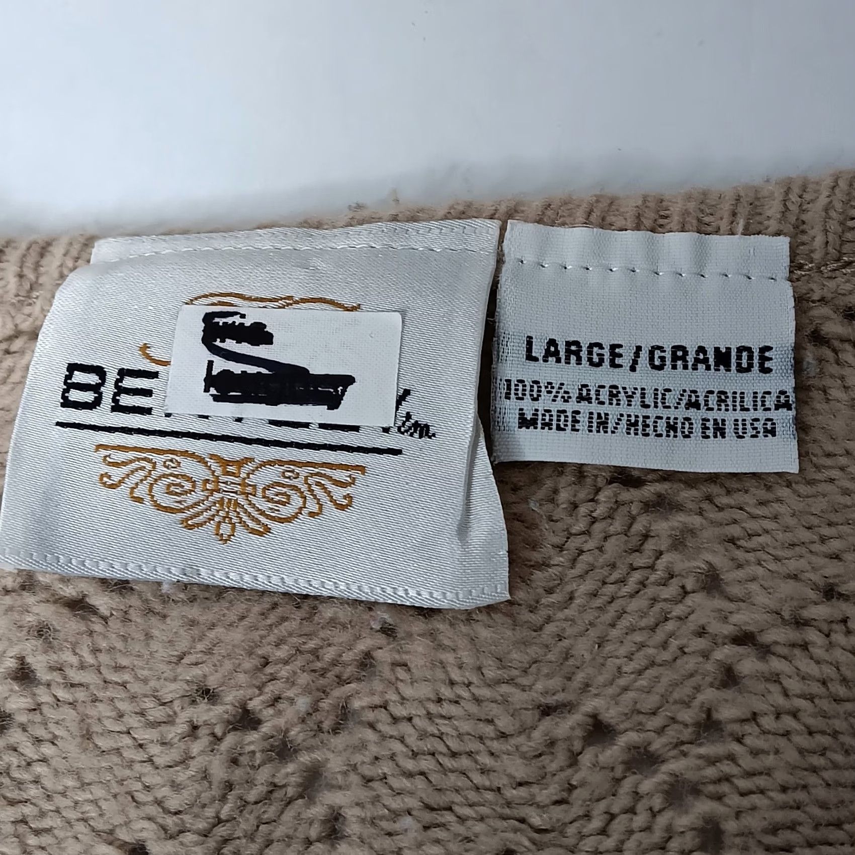 Vintage VINTAGE Bentley Cardigan Sweater Women L Beige Knit Round Neck Long Sleeve Regular Machine Washable Size L / US 10 / IT 46 - 5 Thumbnail