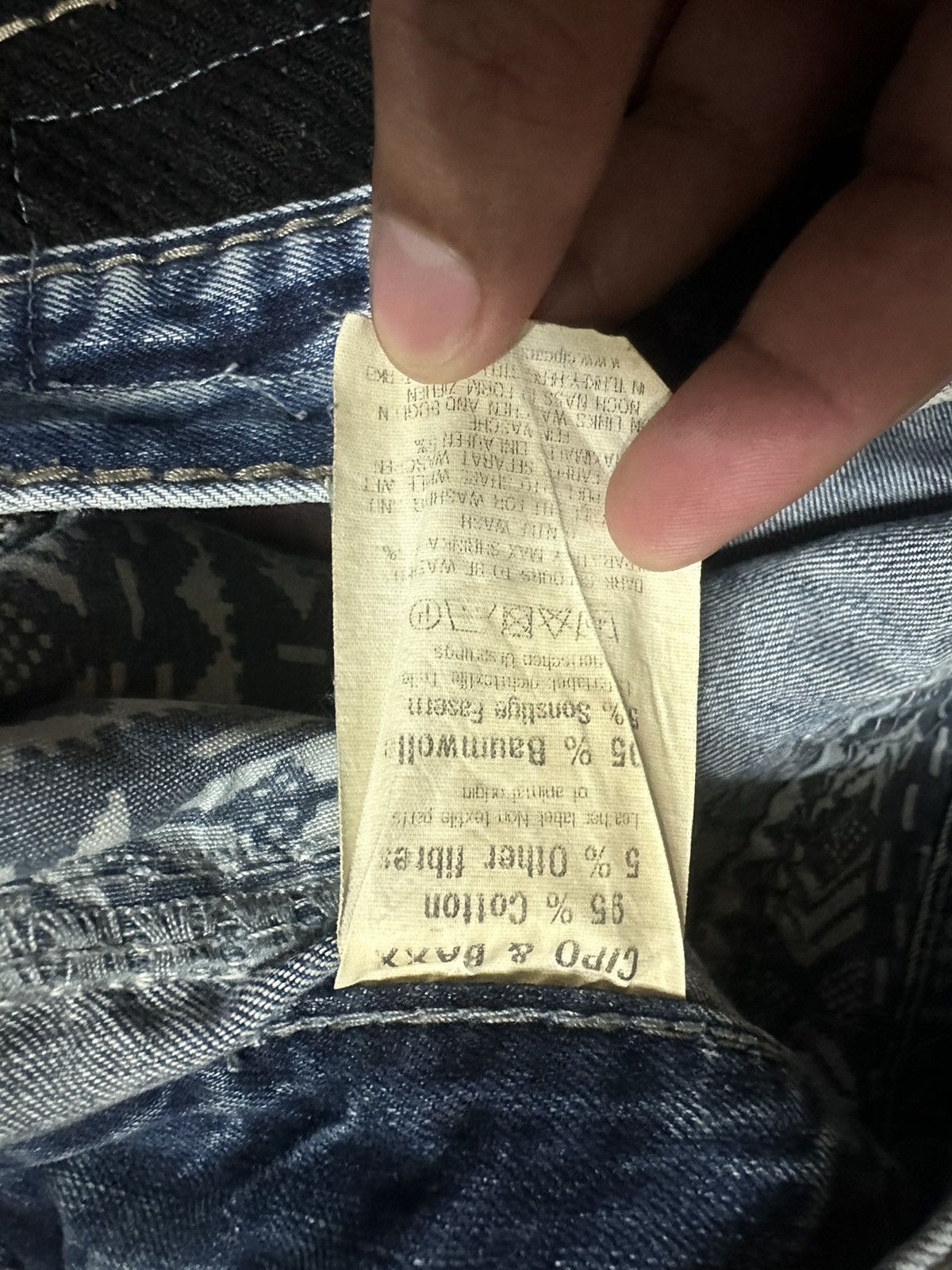 20471120 × Hysteric Glamour × Japanese Brand Cipo Denim Multicolor Distressed Pants Size US 35 - 7 Thumbnail