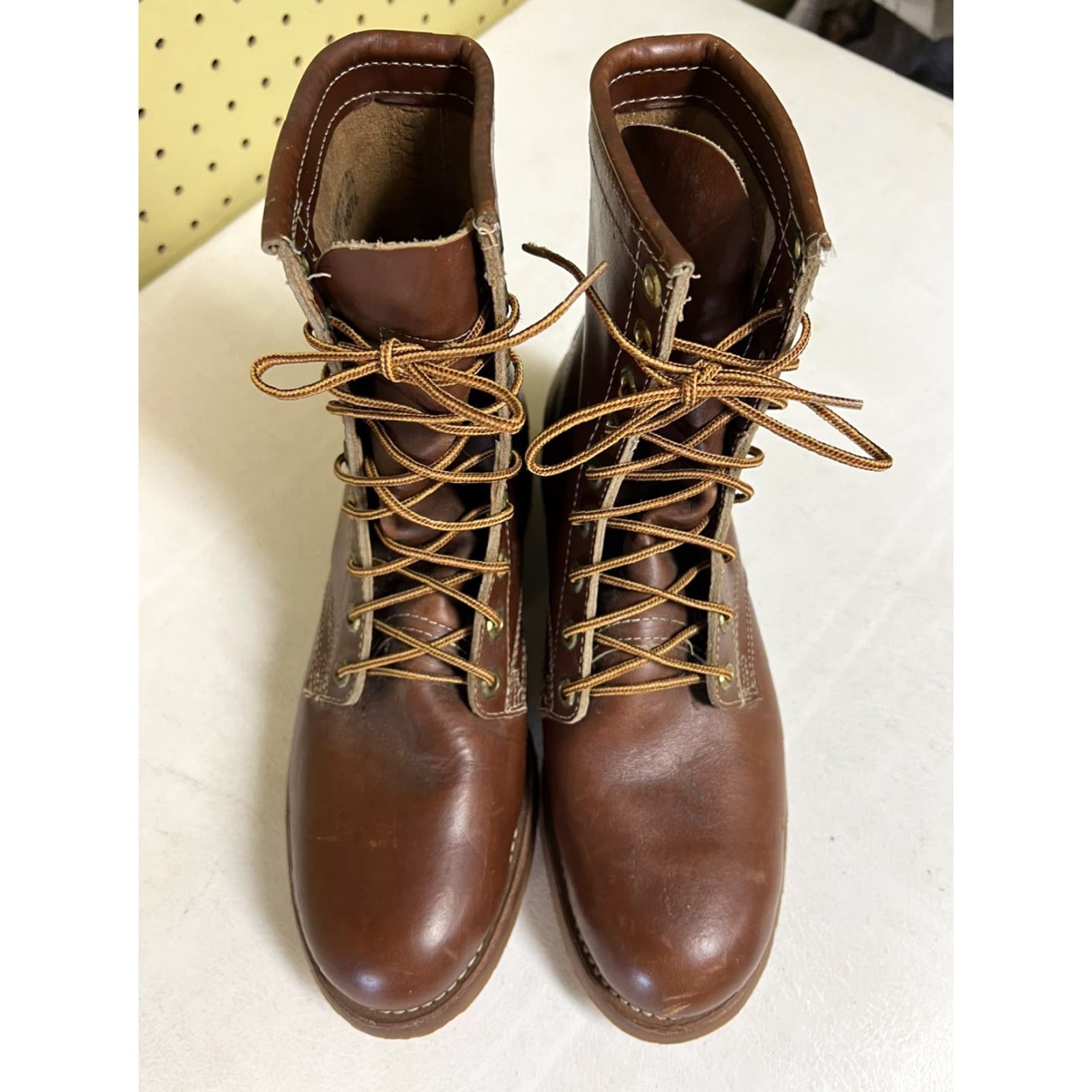 Vintage VINTAGE Herman Survivor Boots Work Leather 7 D Brown Leather Mid-Calf USA Goodyear Mens Boots Size US 7 / EU 40 - 4 Thumbnail